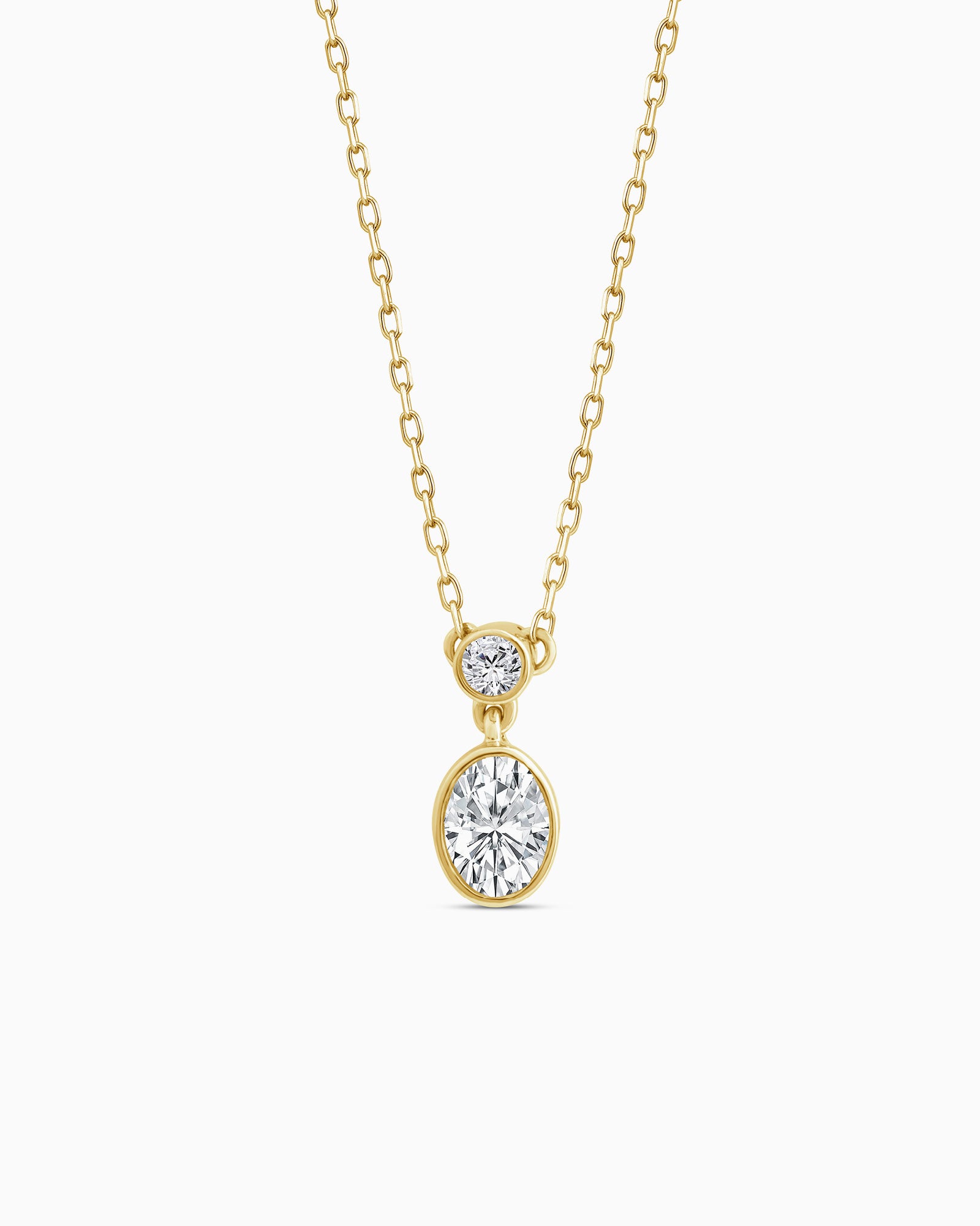 Radiance 9K Gold 0.25ct Oval Lab Grown Diamond Drop Necklace