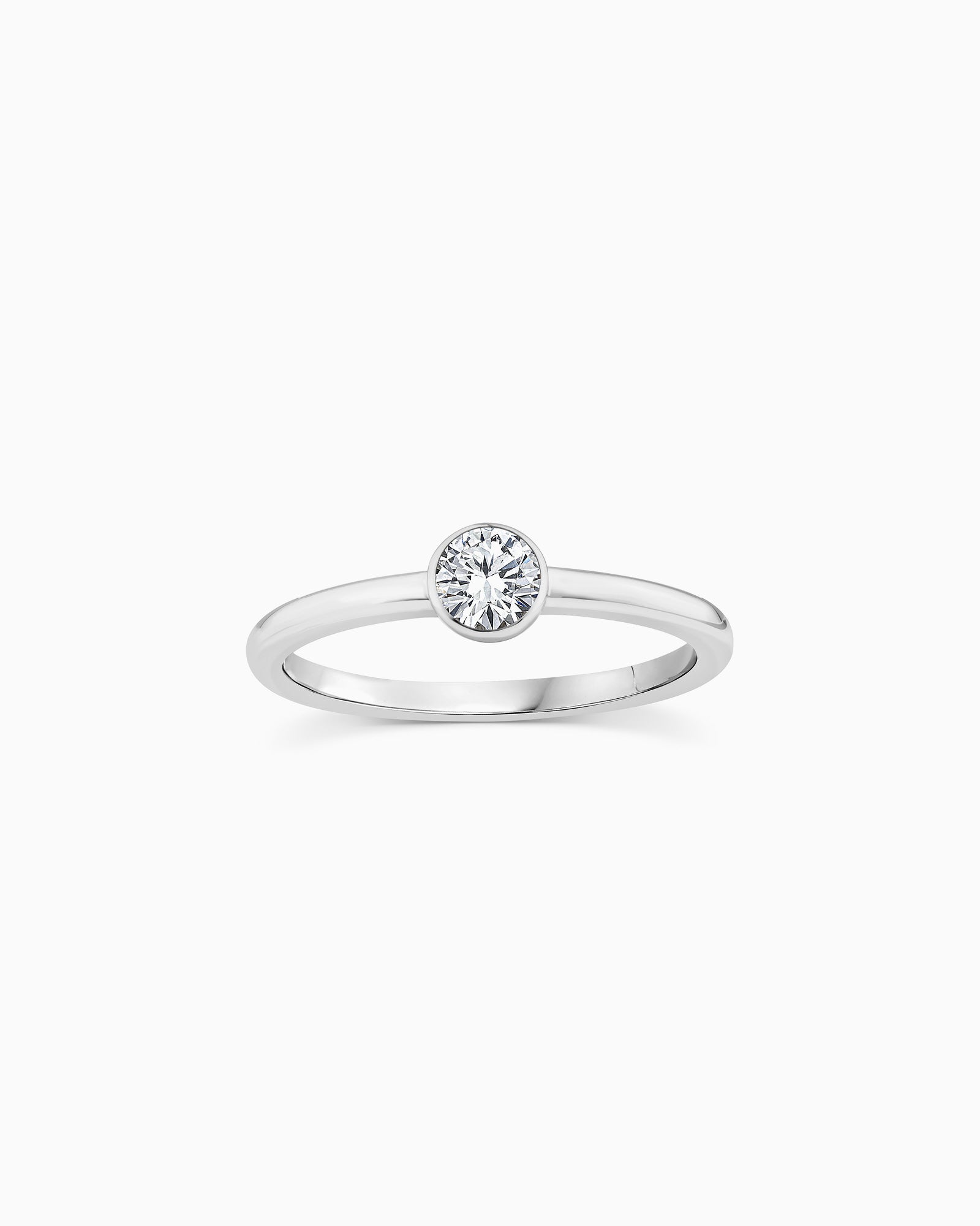 Radiance 9K White Gold 0.25ct Lab Grown Diamond Bezel Ring