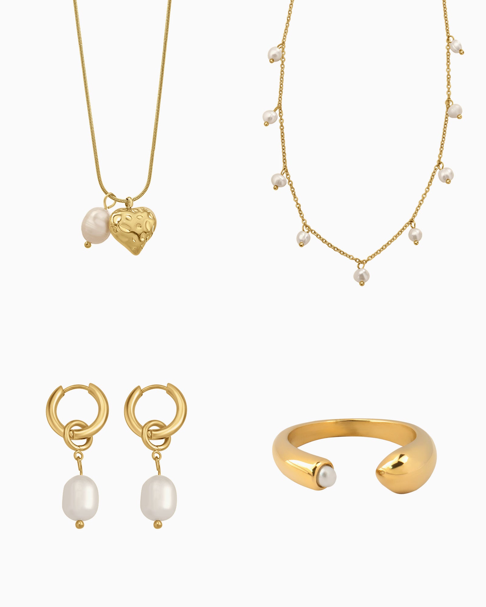 Opaline Pearl & Gold Essentials Jewellery Set