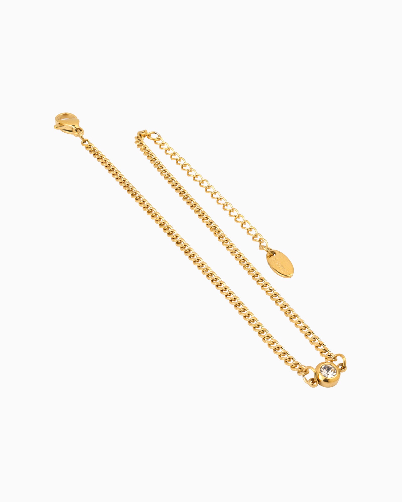 Classic Curb Cubic Zirconia Anklet