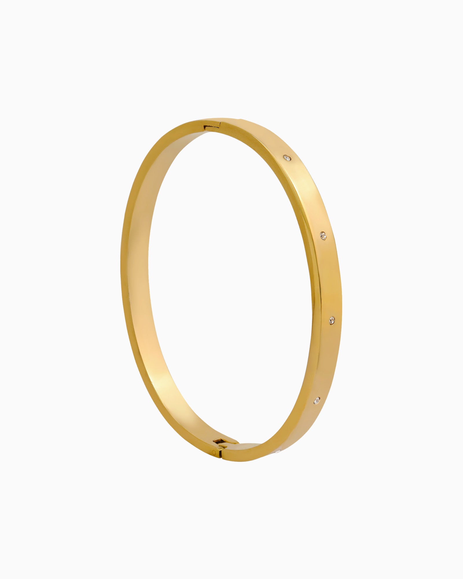 Classic Cubic Zirconia Hinged Bangle