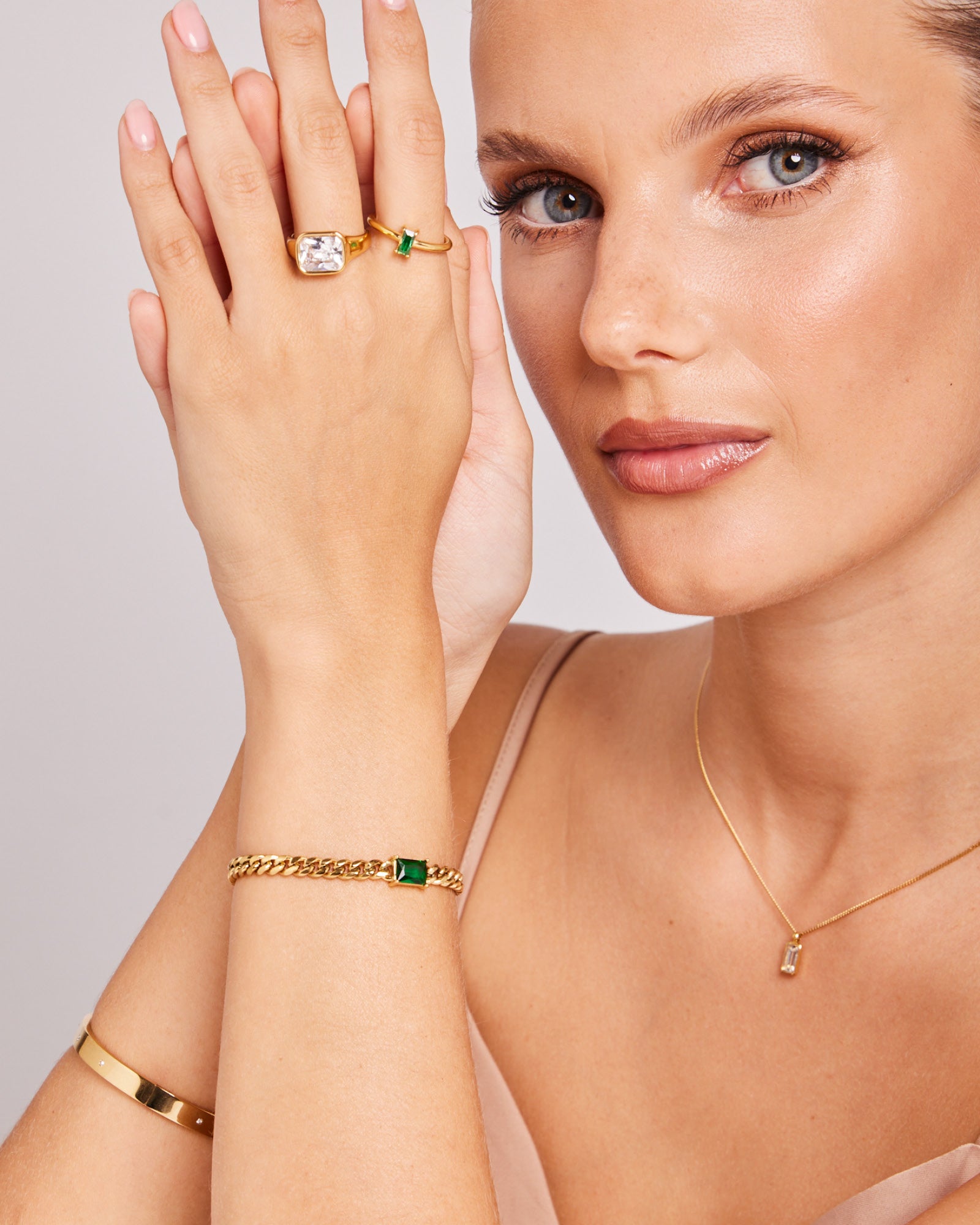 Aurora Cubic Zirconia Curb Link Bracelet | Zoe Olivia Jewellery Australia