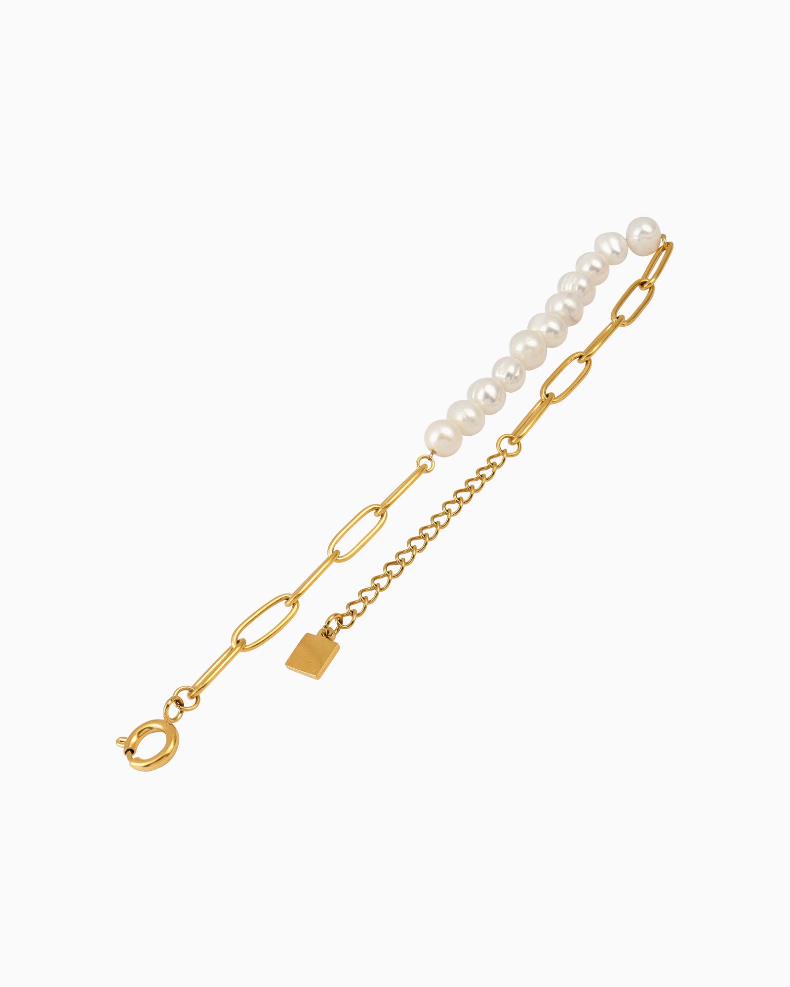 Opaline Half Link & Freshwater Pearl Bracelet