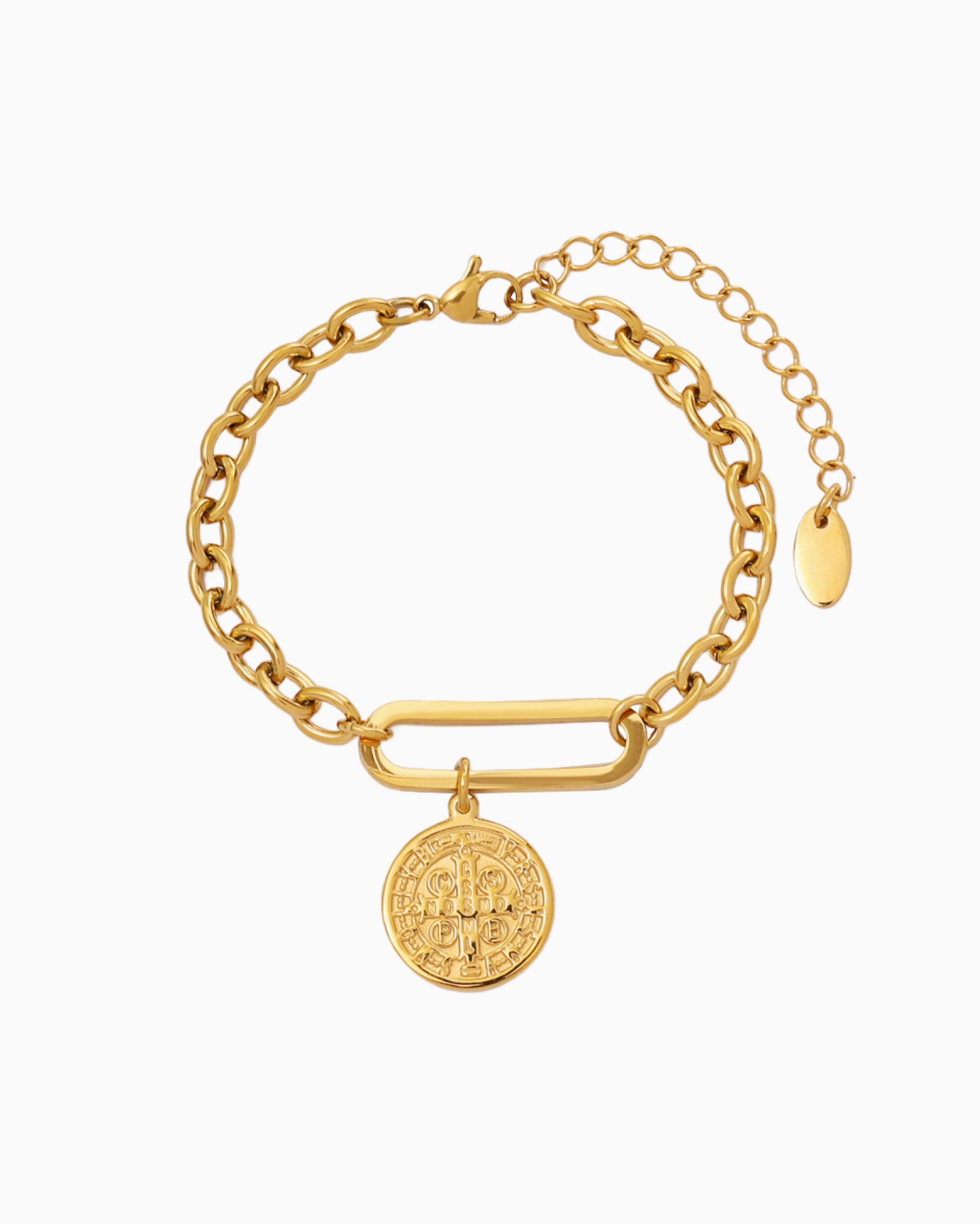 Muse Gold Medallion Bracelet – Waterproof PVD Chain