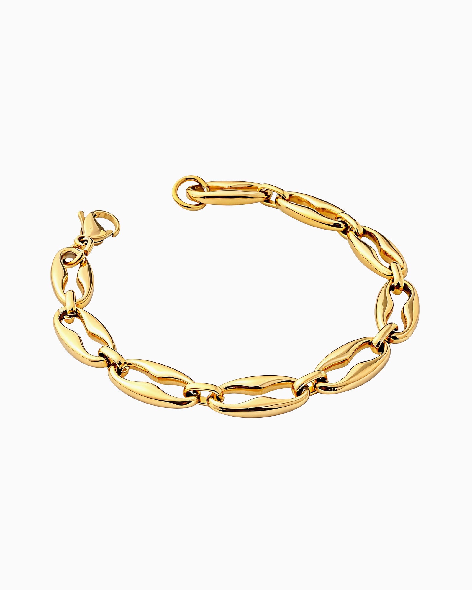 Muse Gold Oval Cut Out Link Bracelet
