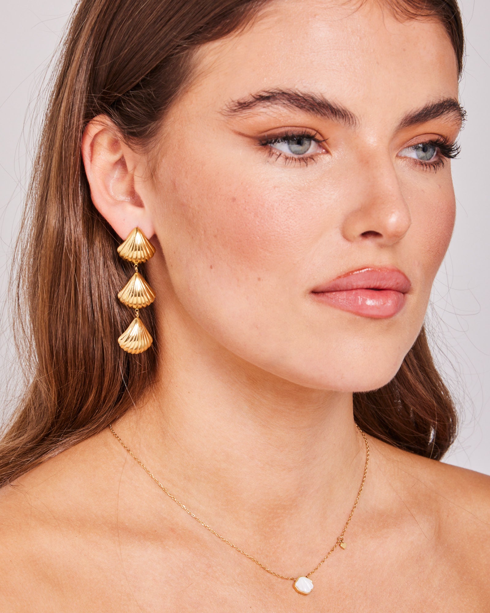 Drift Shell Drop Stud Earrings | Zoe Olivia Jewellery Australia
