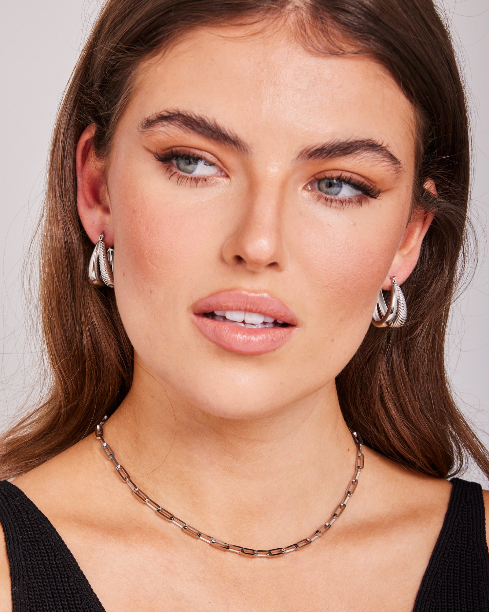 Statement Polished & Ribbed Double Hoops | Zoe Olivia Jewellery Australia