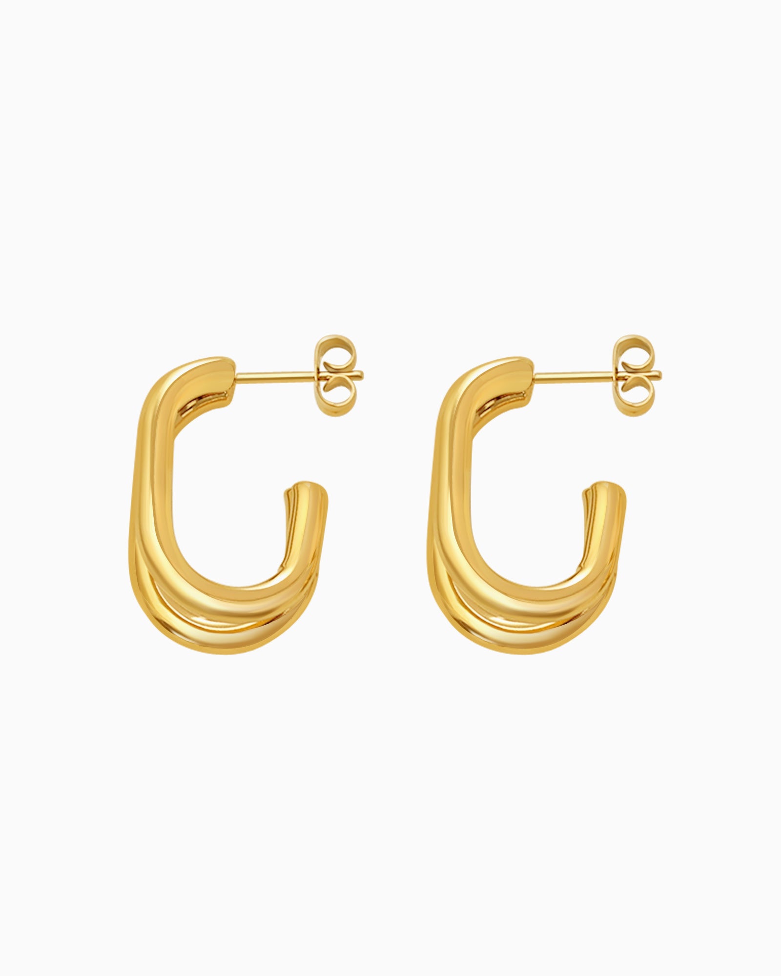 Cascada Open Double Hoop Stud Earrings