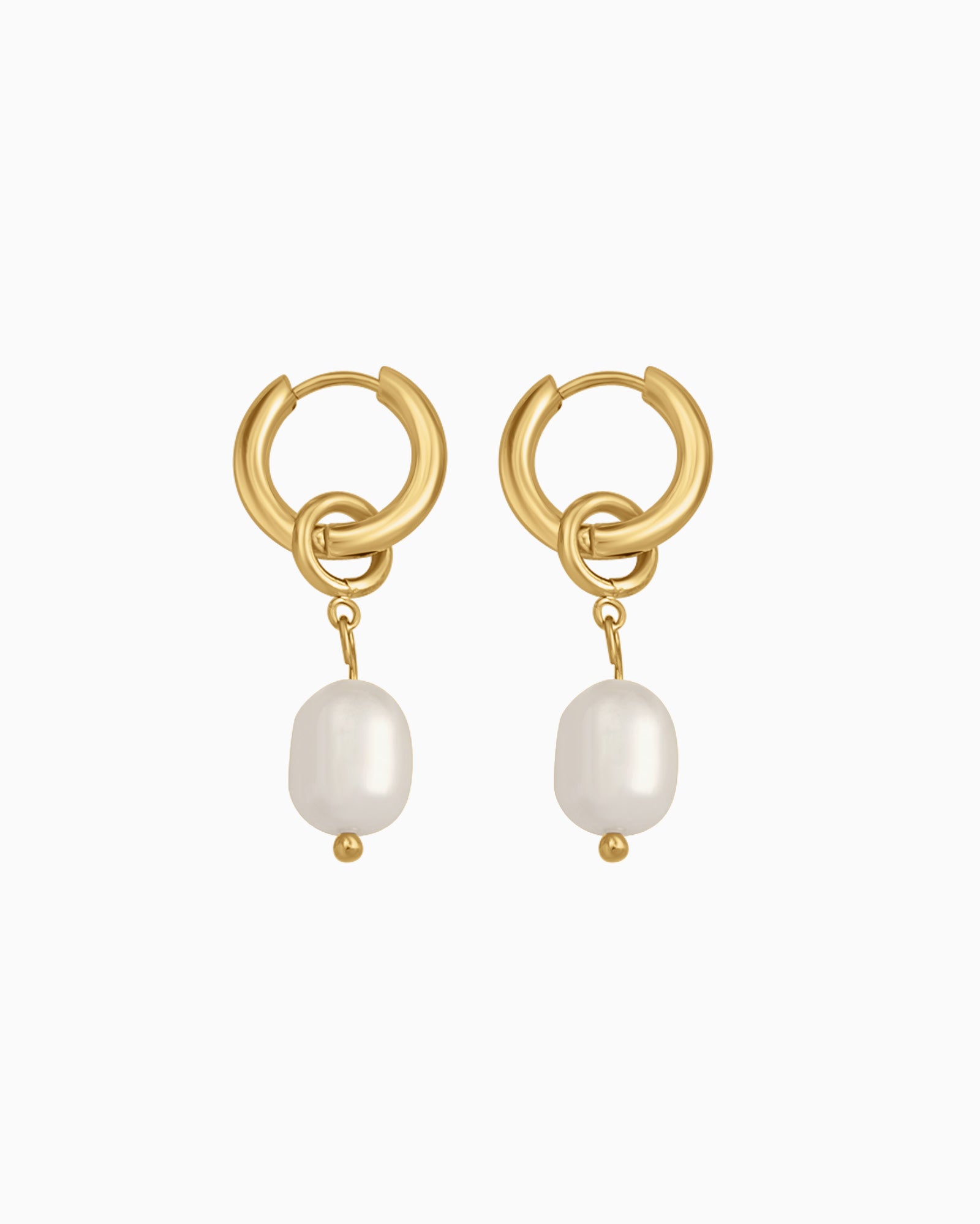 Opaline Mini Freshwater Pearl Round Hoops