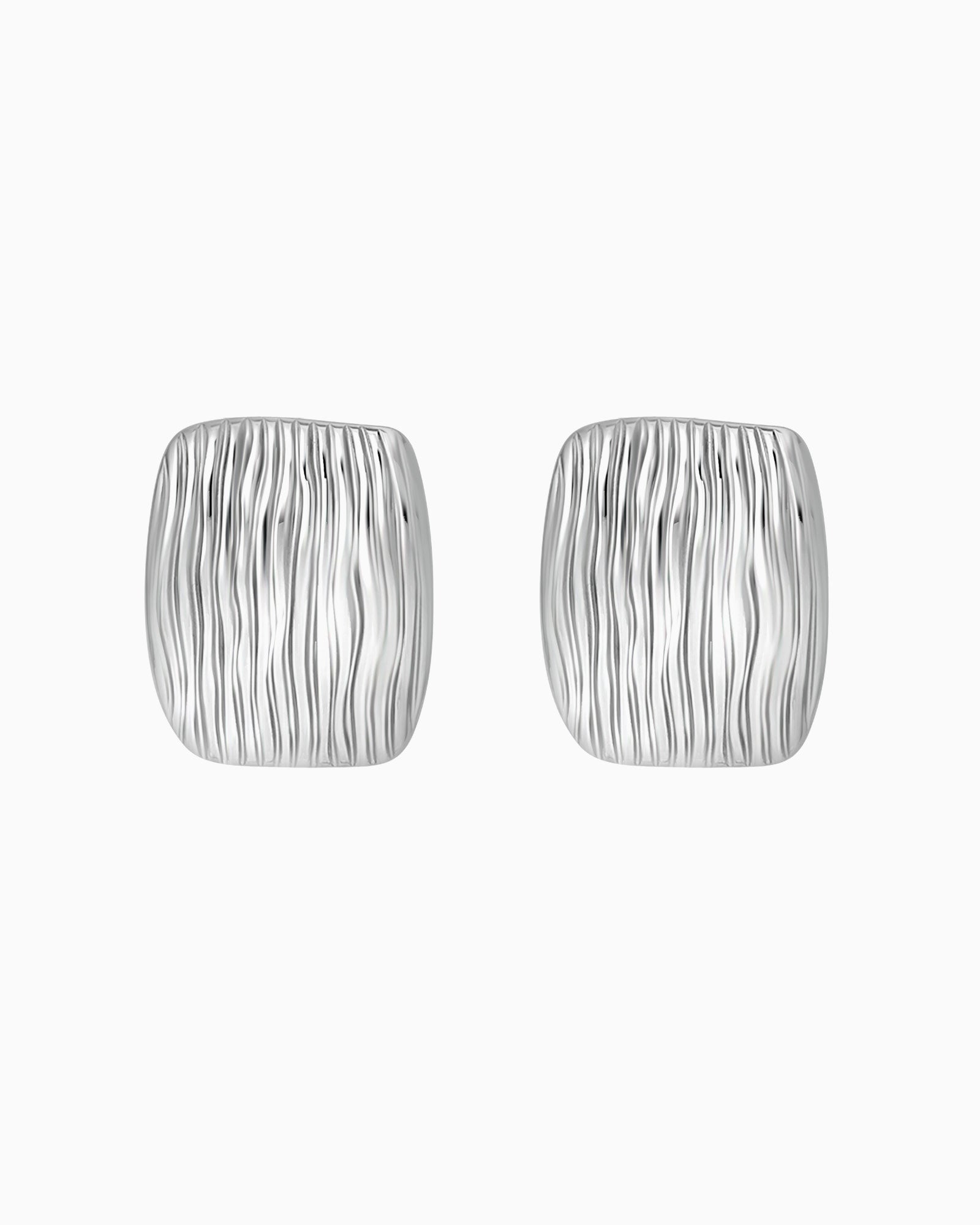 Cascada Ribbed Rectangular Stud Earrings