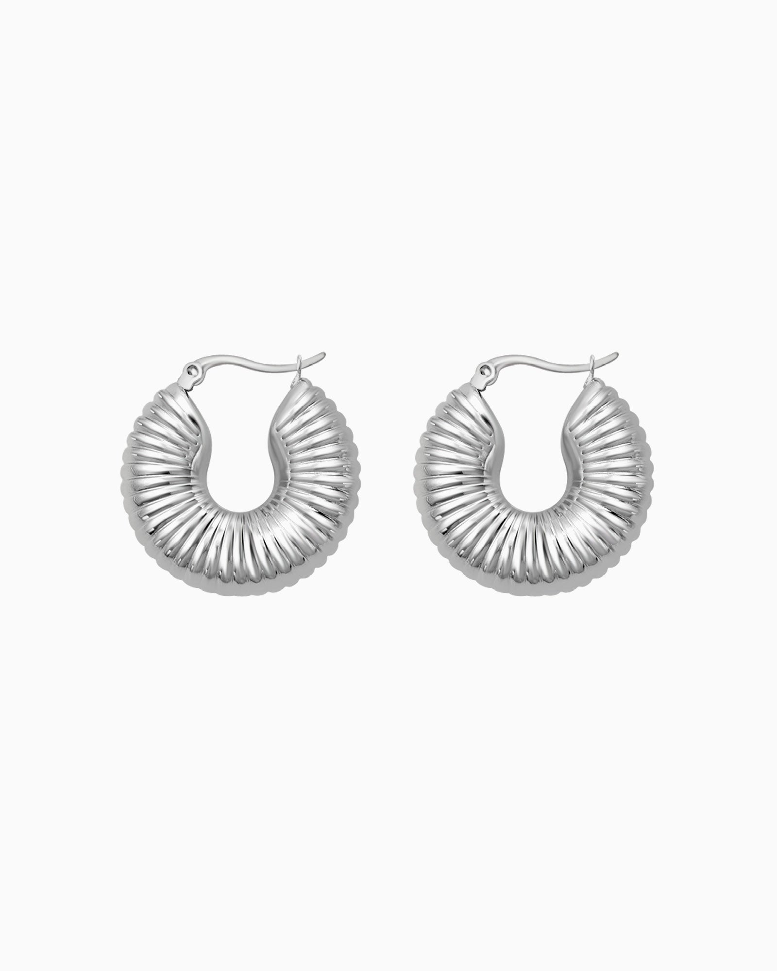 Cascada Thick Ripple Textured Hoops