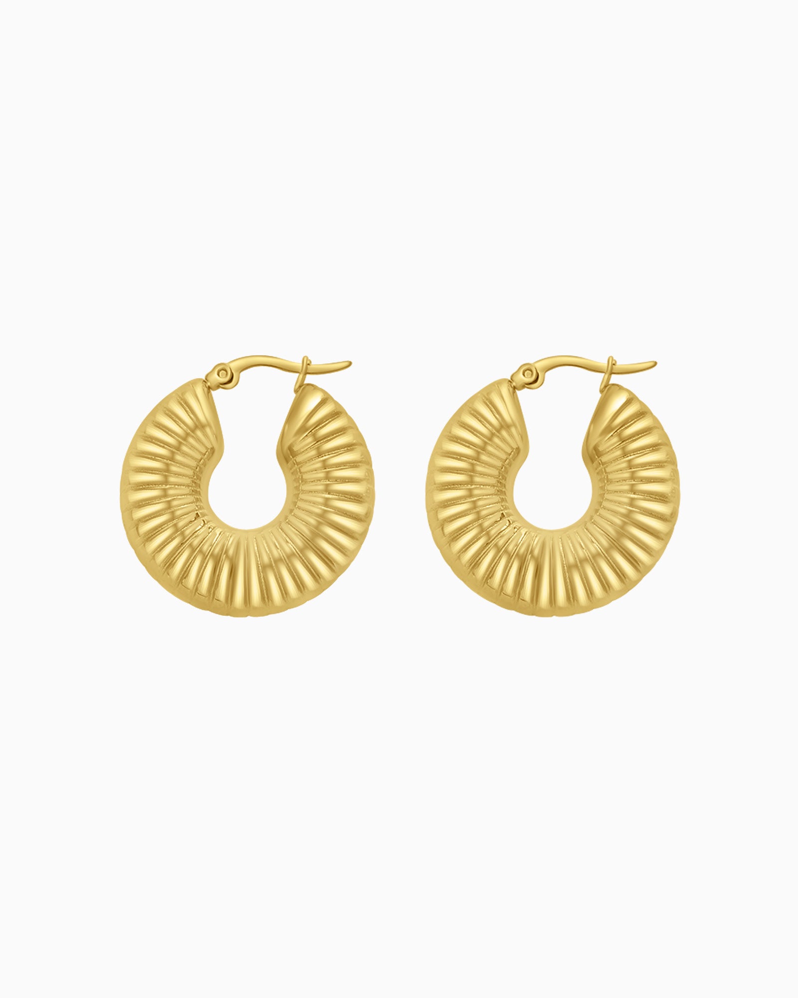 Cascada Thick Ripple Textured Hoops