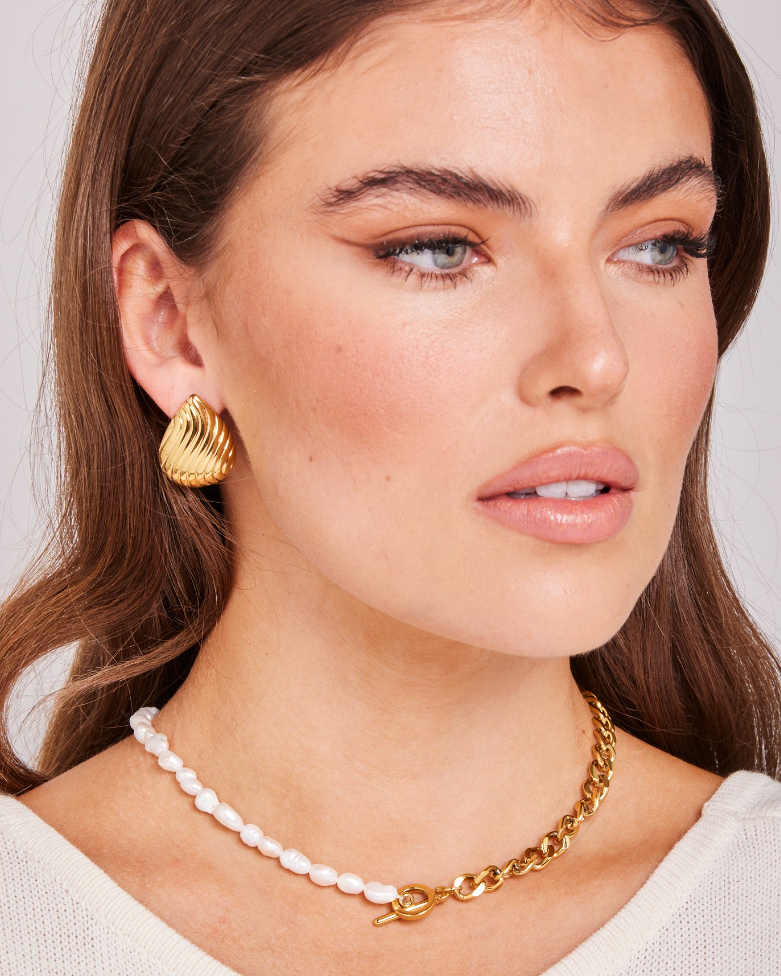 Drift Teardrop Rippled Stud Earrings | Zoe Olivia Jewellery Australia