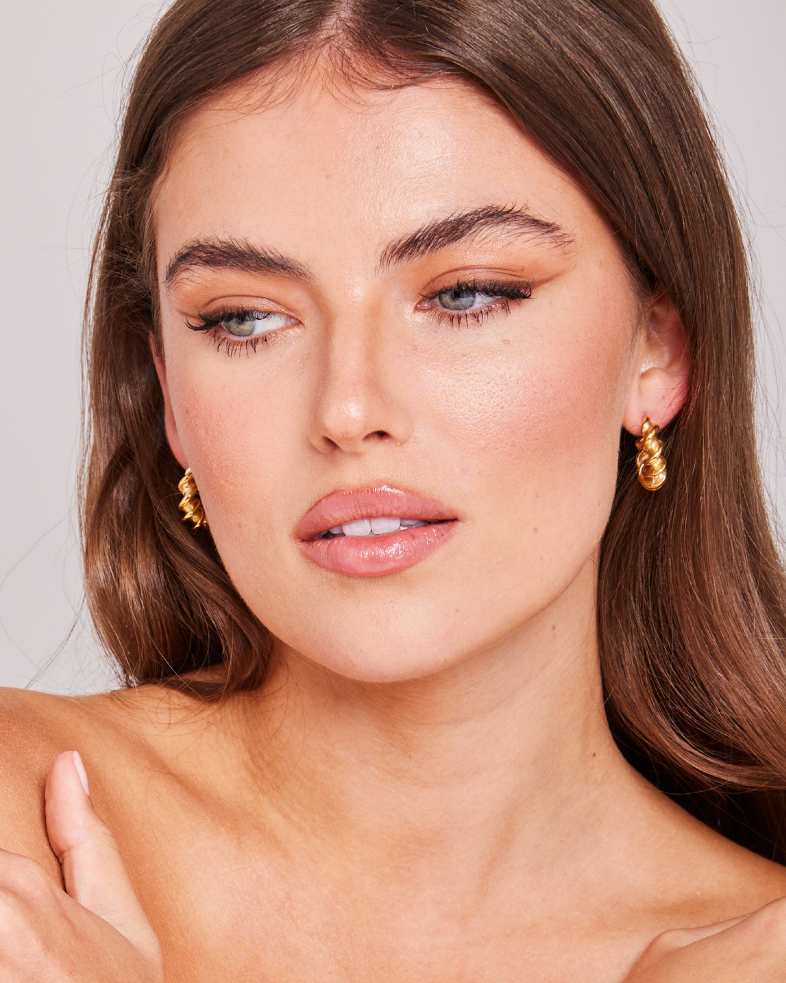 Drift Twisted Stud Hoops | Zoe Olivia Jewellery Australia