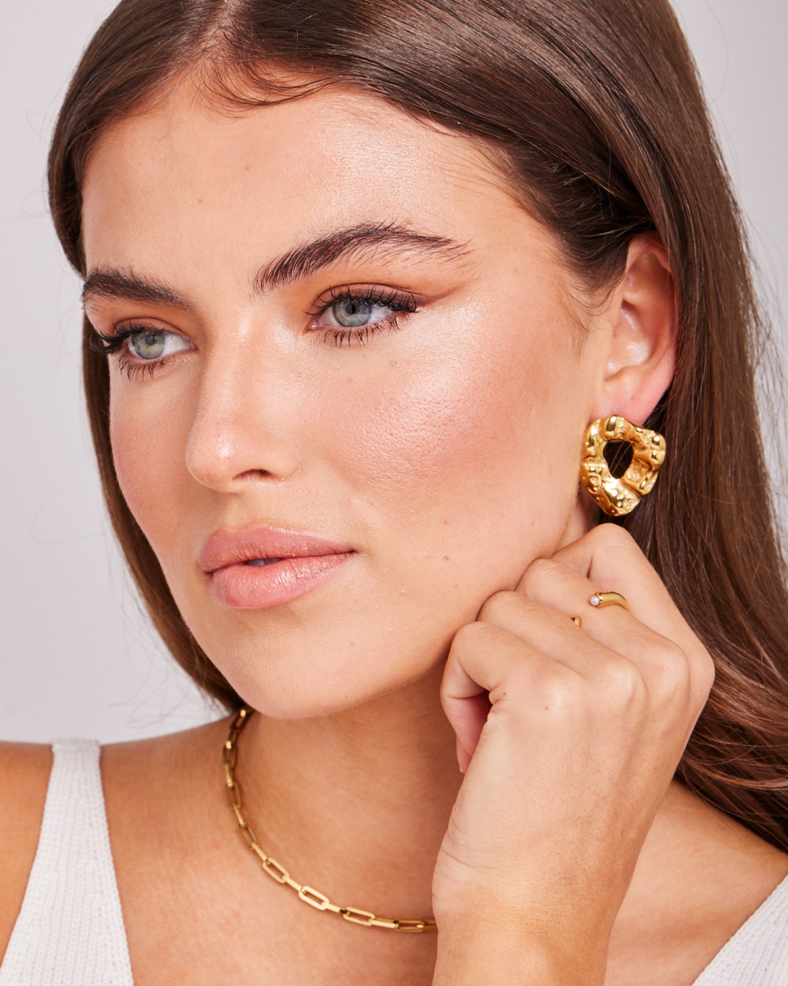 Statement Organic Open Centre Stud Earrings | Zoe Olivia Jewellery Australia