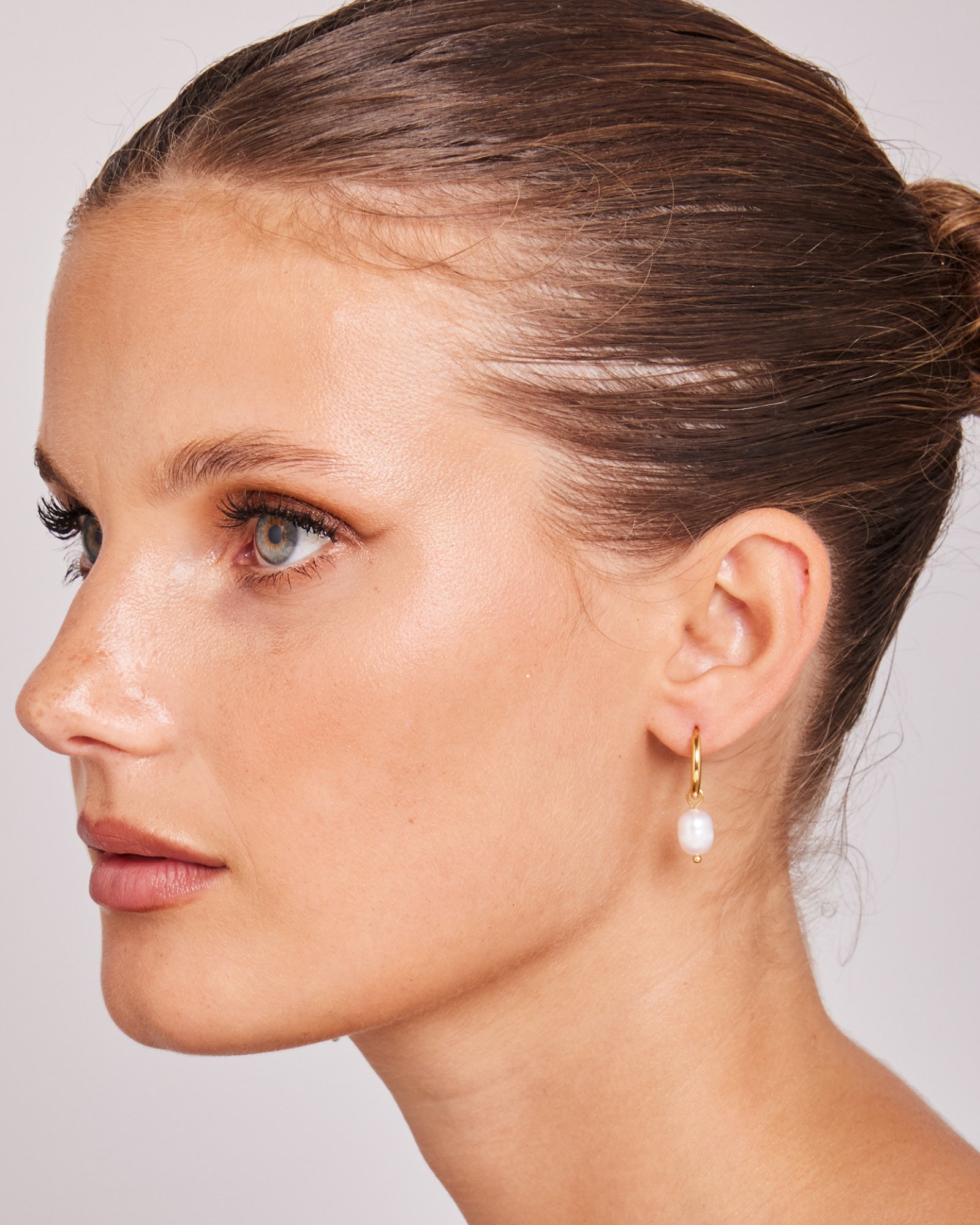 Opaline Large Freshwater Pearl Huggie Hoops | Zoe Olivia Jewellery Australia