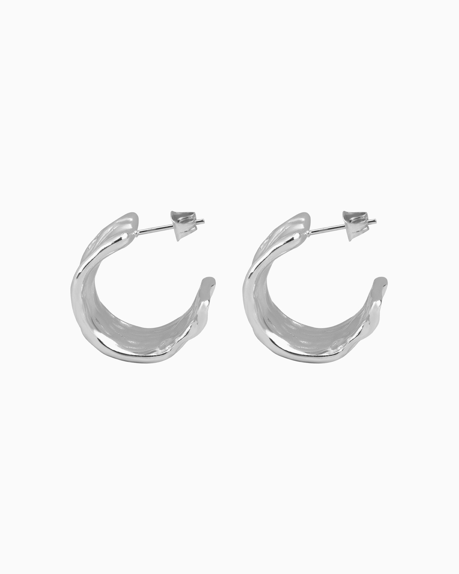 Escarpment Thick Textured Stud Hoops | Zoe Olivia Jewellery Australia