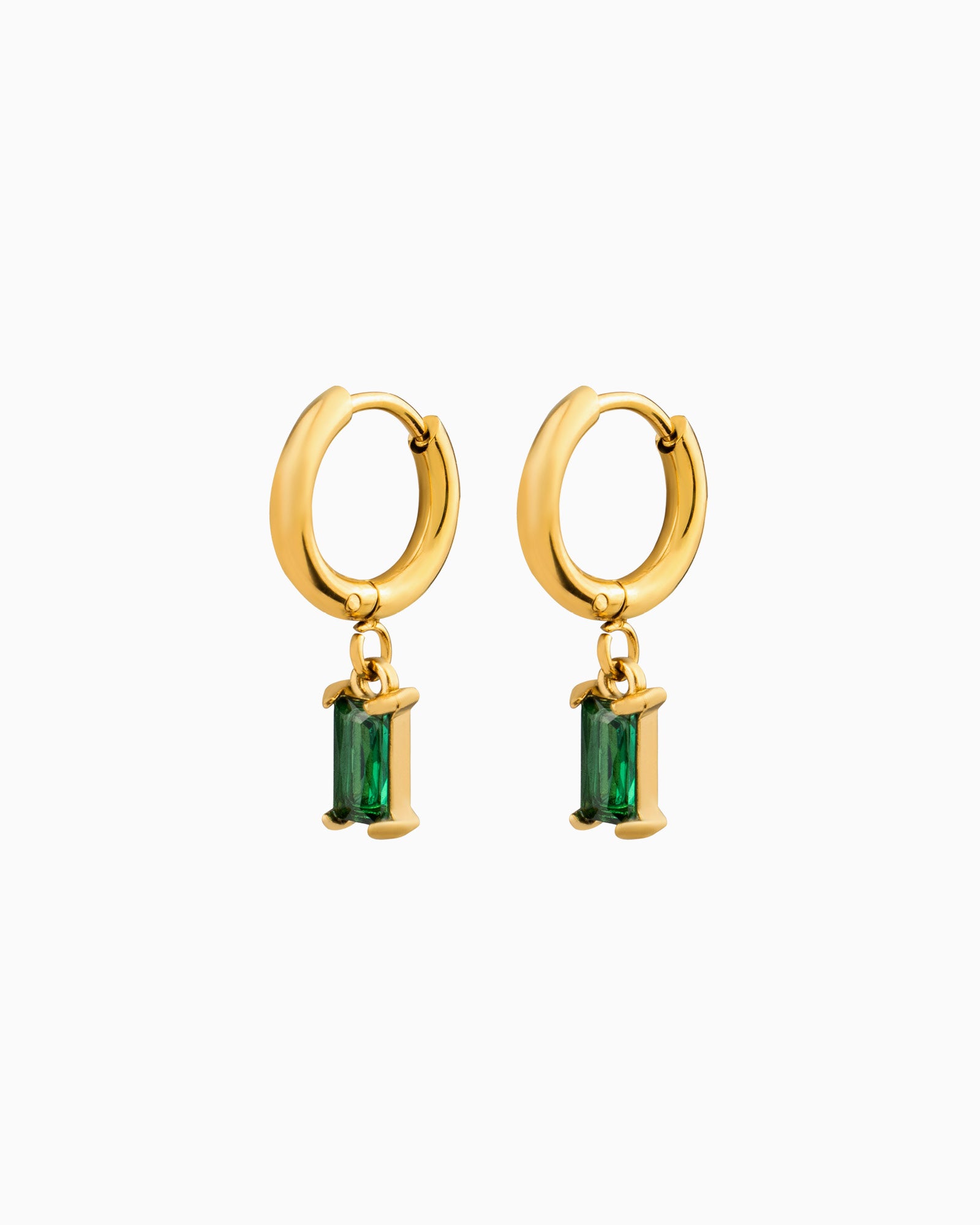 Aurora Mini Emerald Cut Pendant Hoops