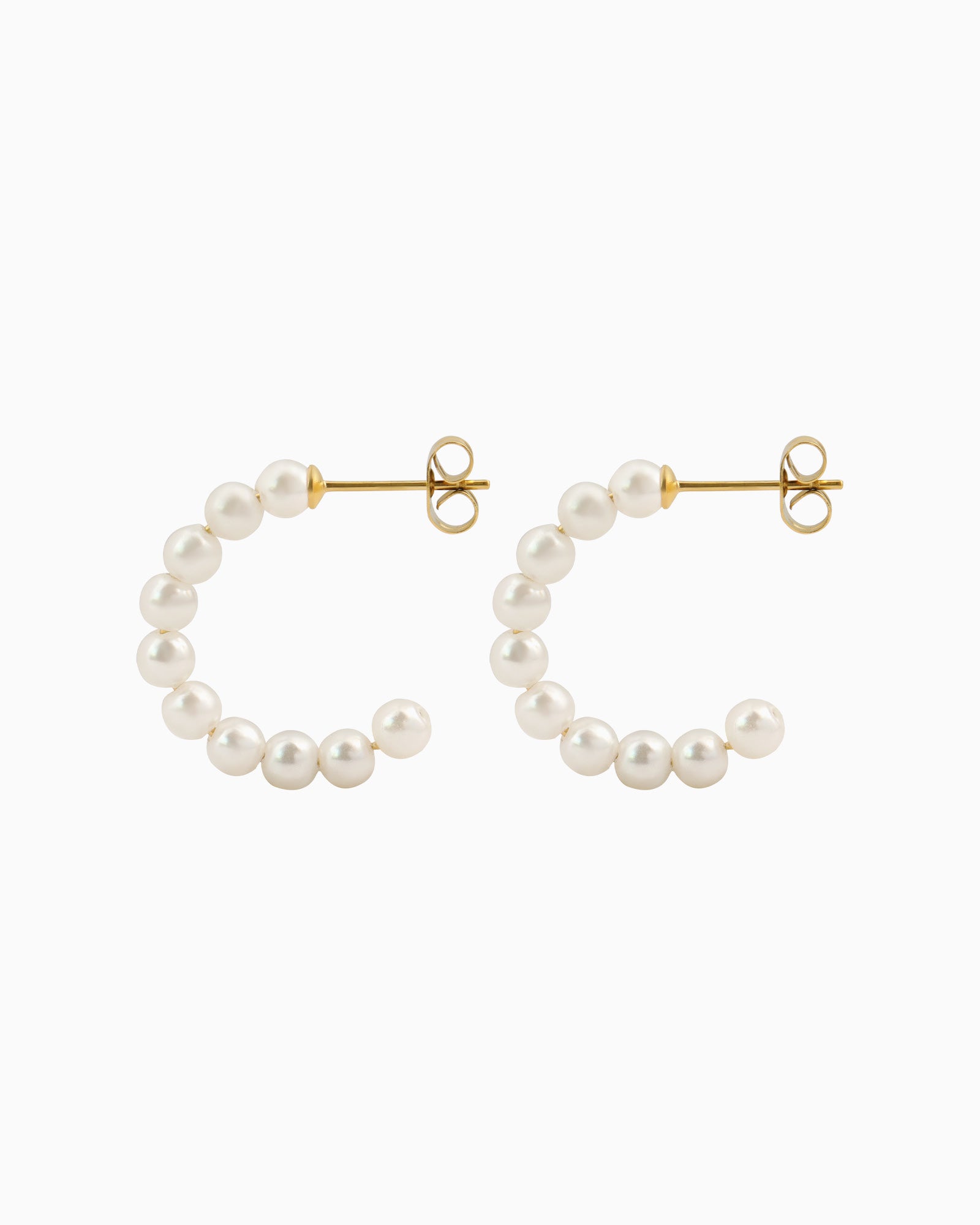 Opaline Mini Pearl Stud Hoops