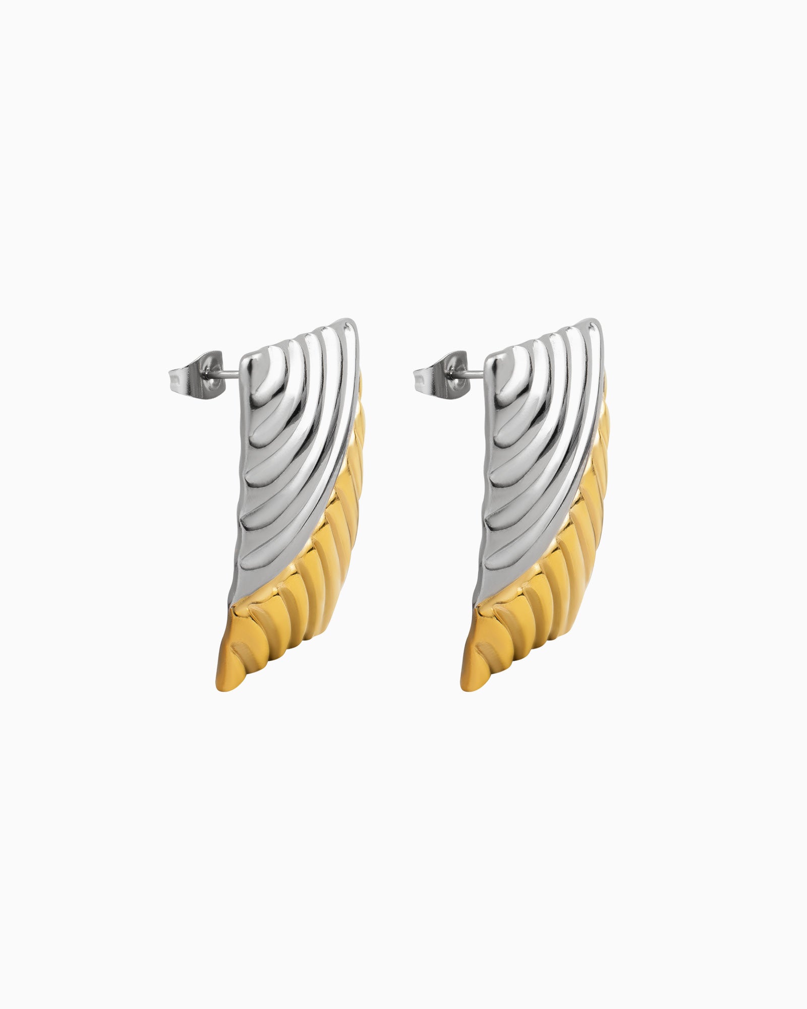 Dunes Bold Two-Tone Textured Stud Earrings