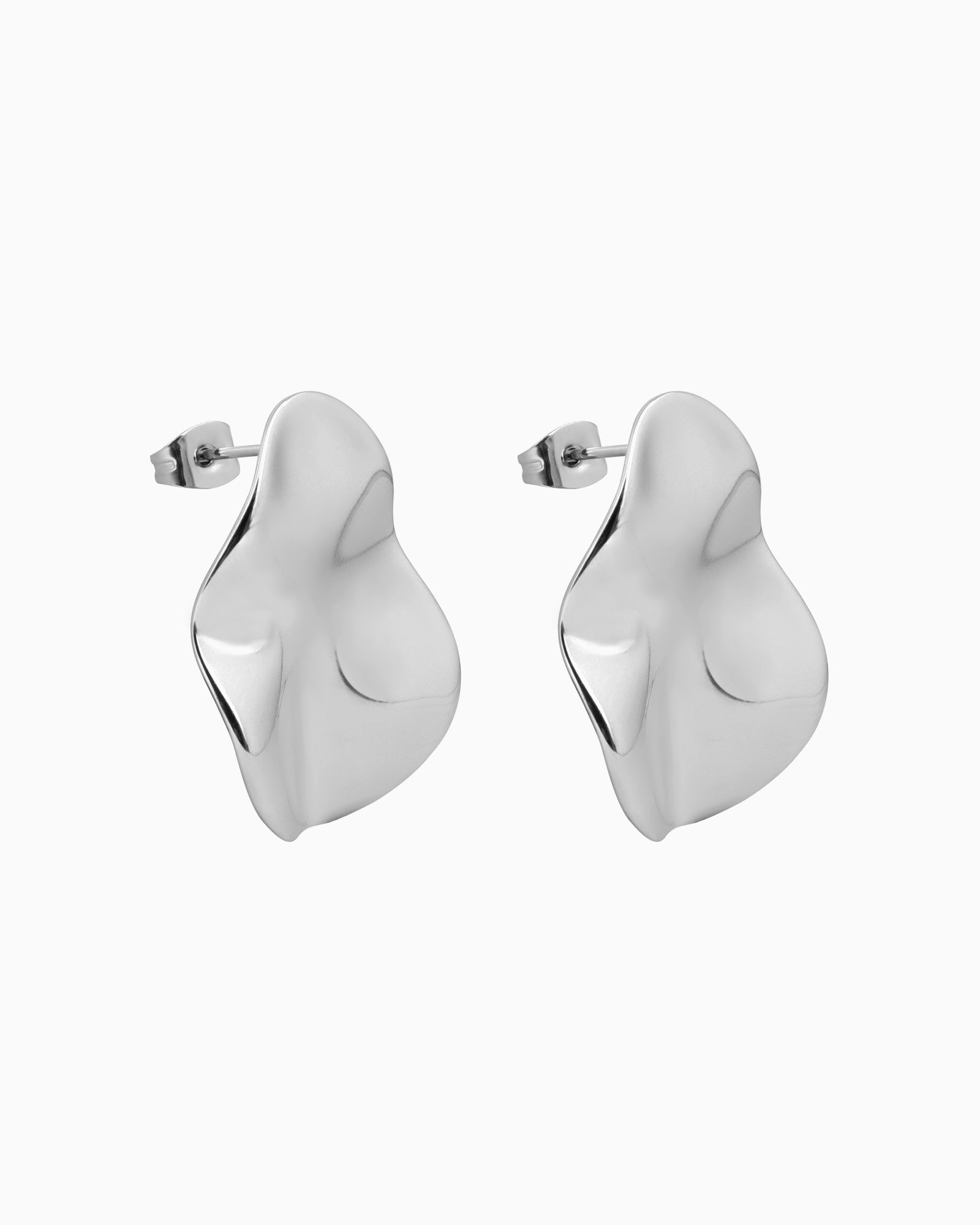 Escarpment Teardrop Hammered Texture Stud Earrings