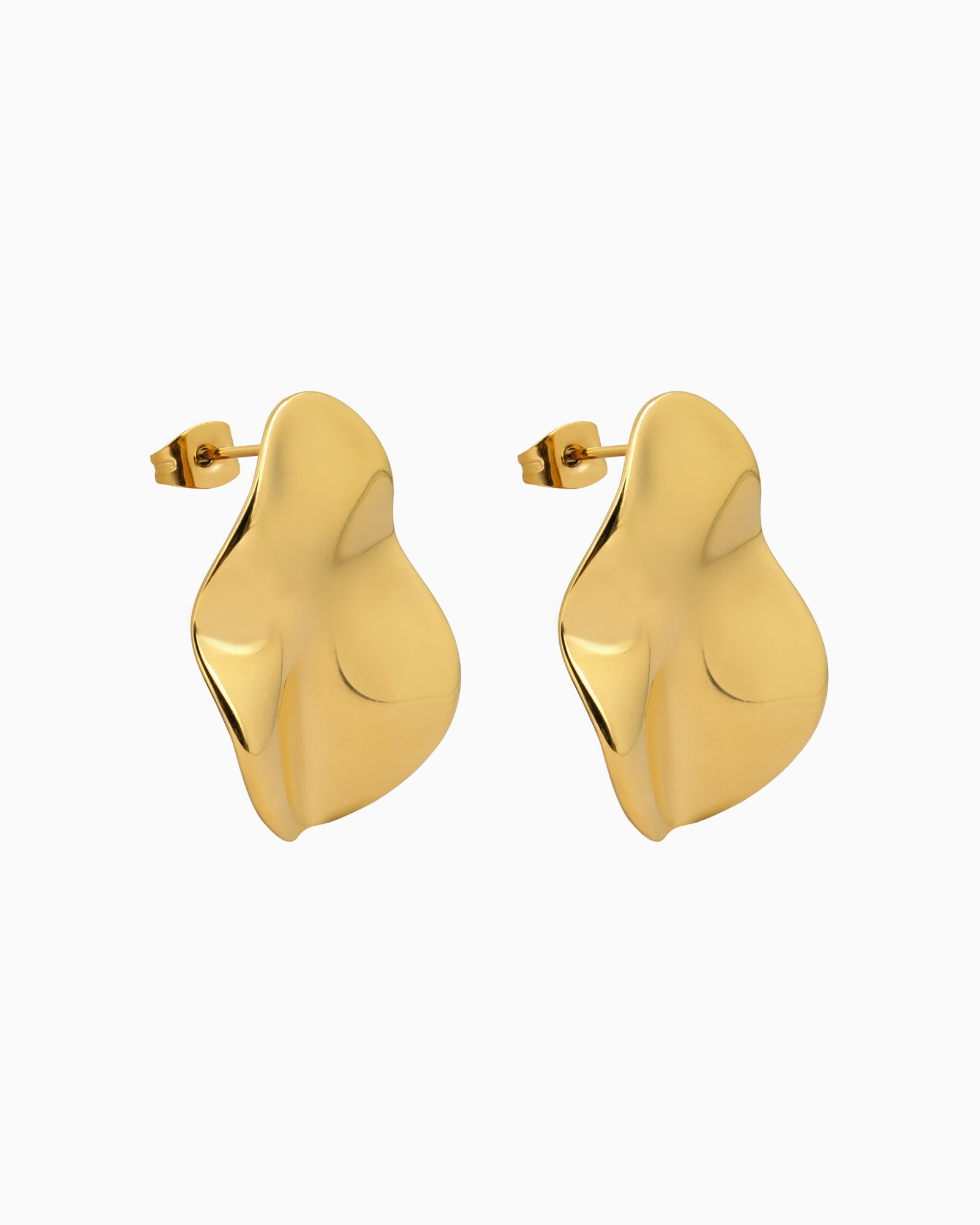 Escarpment Teardrop Hammered Texture Stud Earrings