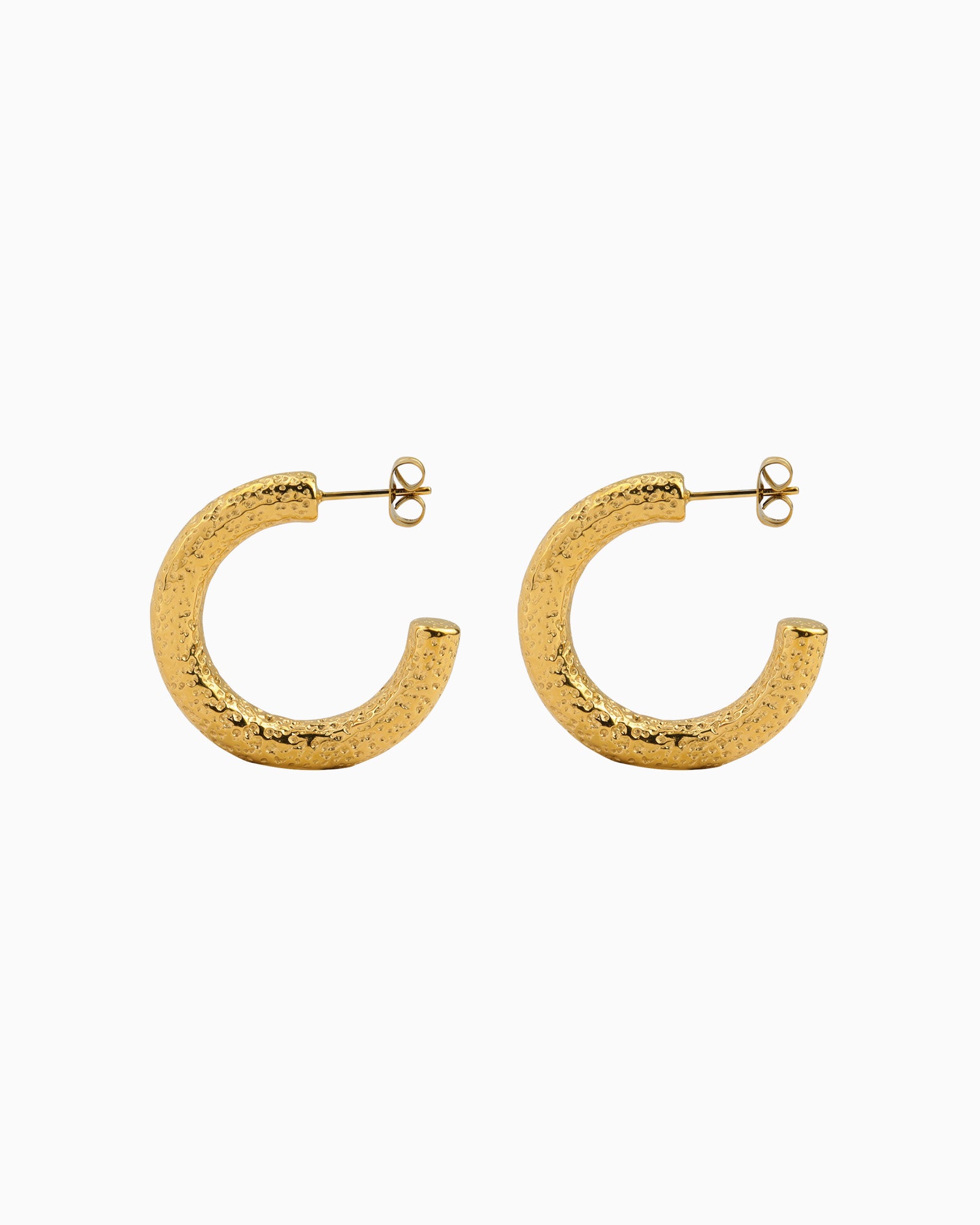 Escarpment C Shaped Textured Stud Hoops