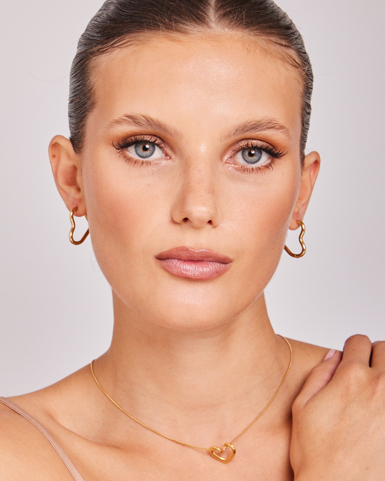 Essentials Heart Shaped Hoops | Zoe Olivia Jewellery Australia