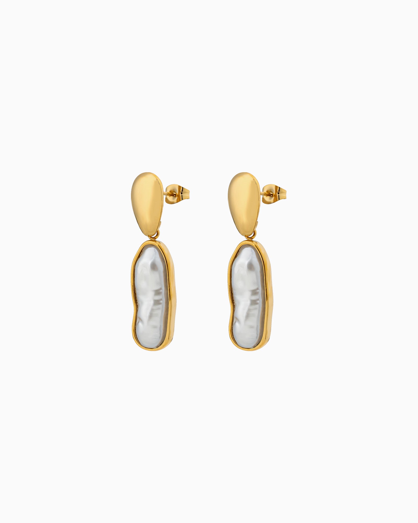 Luna Long Pearl Drop Stud Earrings | Zoe Olivia Jewellery Australia