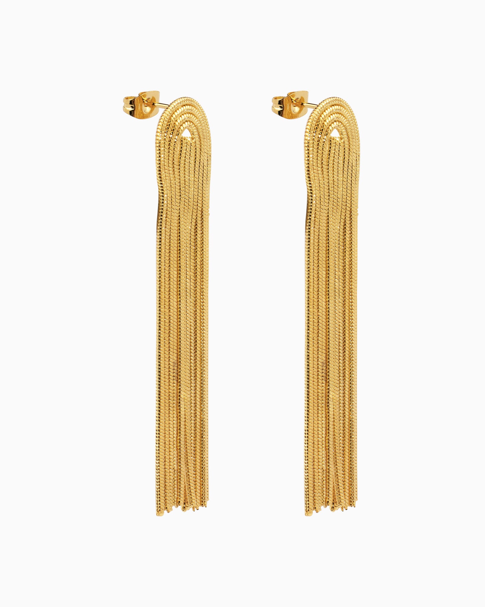 Aurelia Long Tassel Gold Dangle Earrings | Zoe Olivia Jewellery Australia