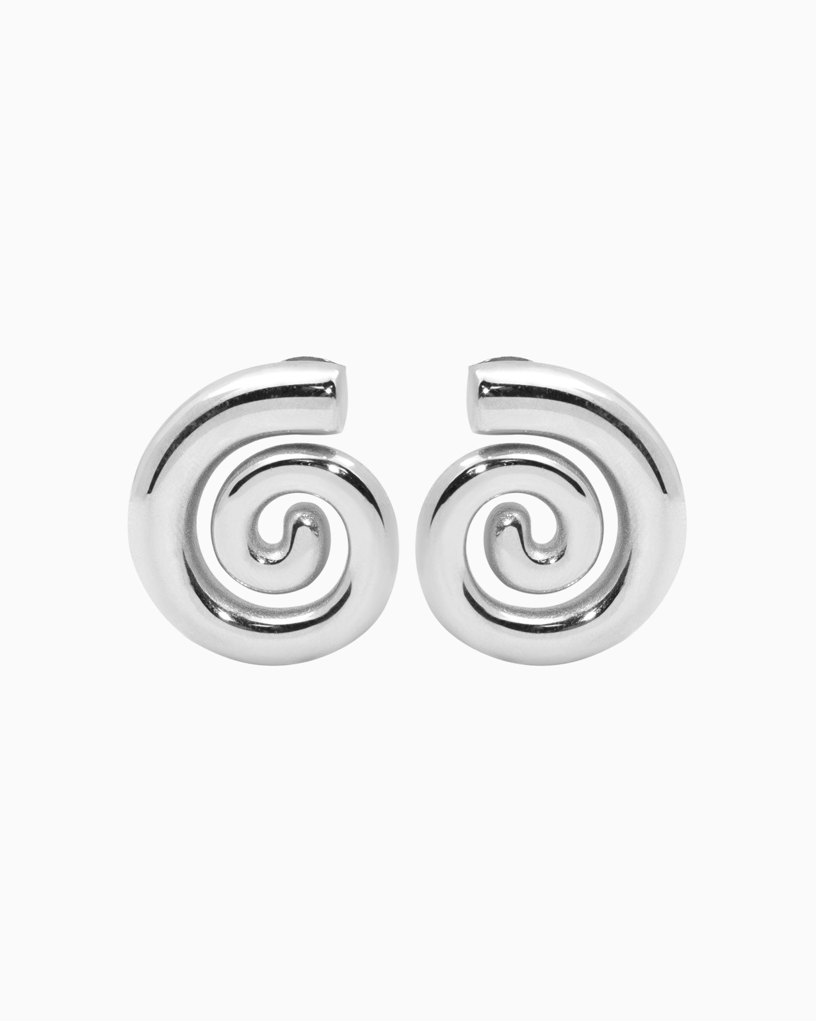 Aurelia Smooth Spiral Stud Earrings in Silver | Zoe Olivia Jewellery Australia