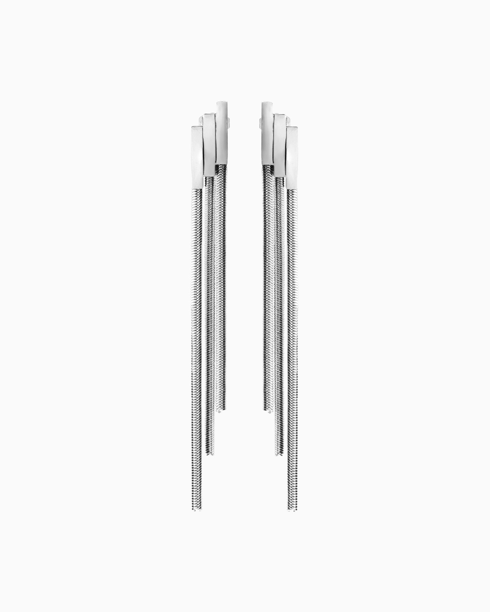 Aurelia Tiered Strand Stud Earrings in Silver | Zoe Olivia Jewellery Australia