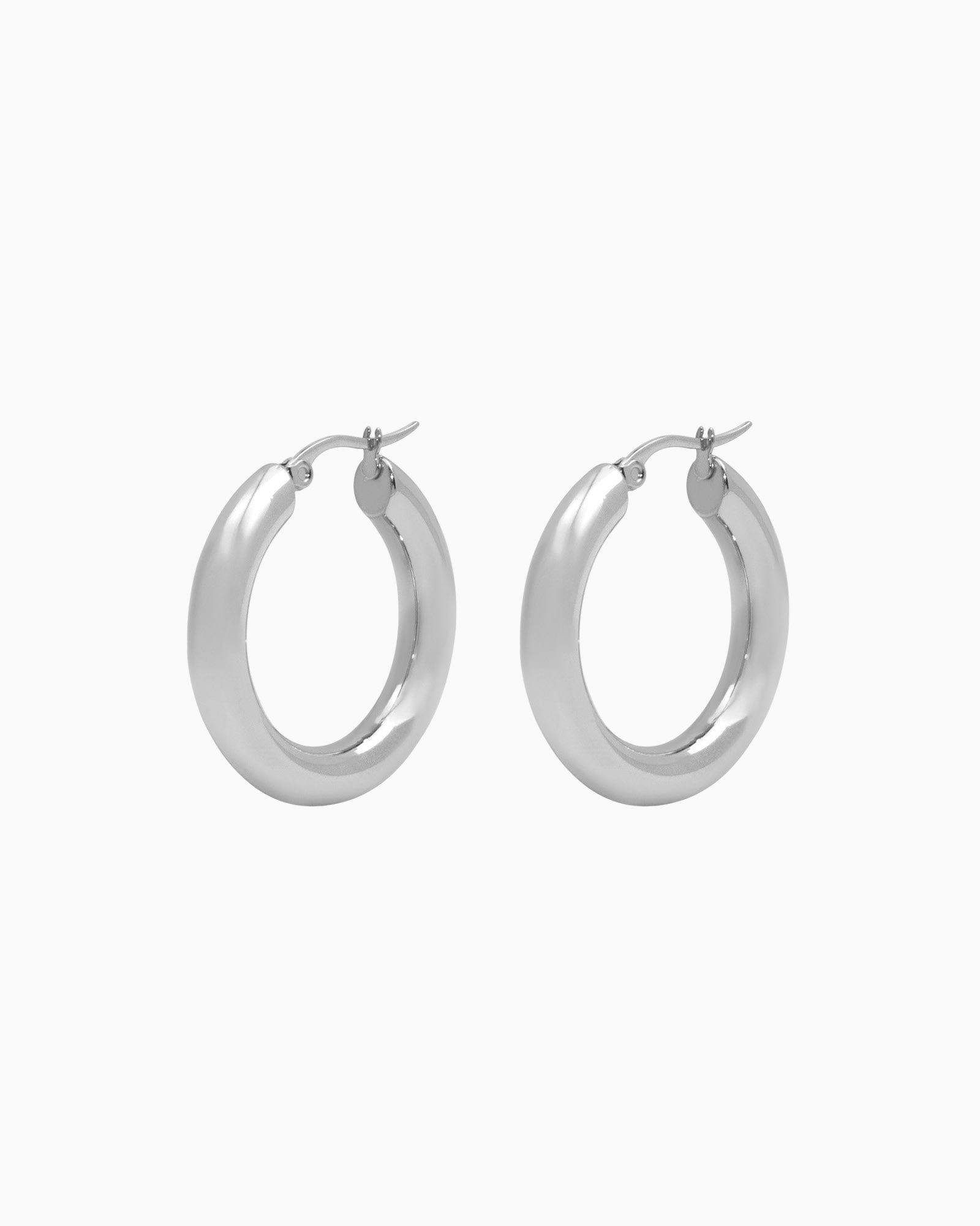 Aurelia Classic Round Hoops in Silver 31mm | Zoe Olivia Jewellery Australia