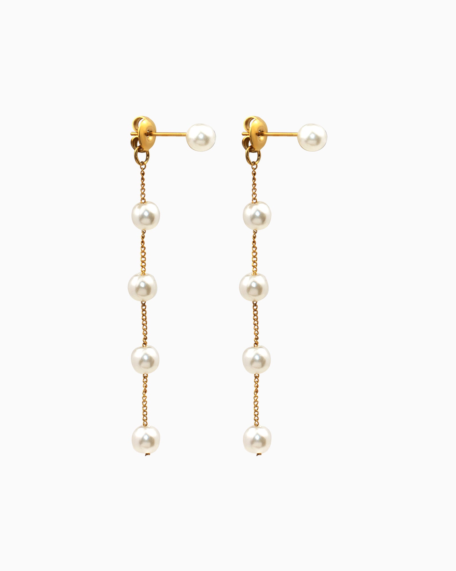 Luna Classic Pearl Drop Stud Earrings in Gold | Zoe Olivia Jewellery Australia