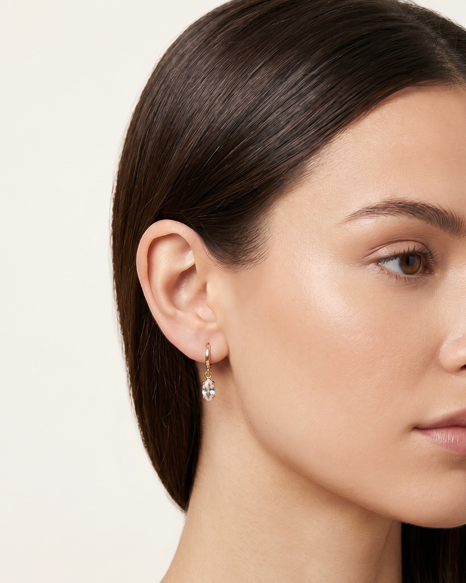 Aurora Gold Marquise Cubic Zirconia Drop Earrings