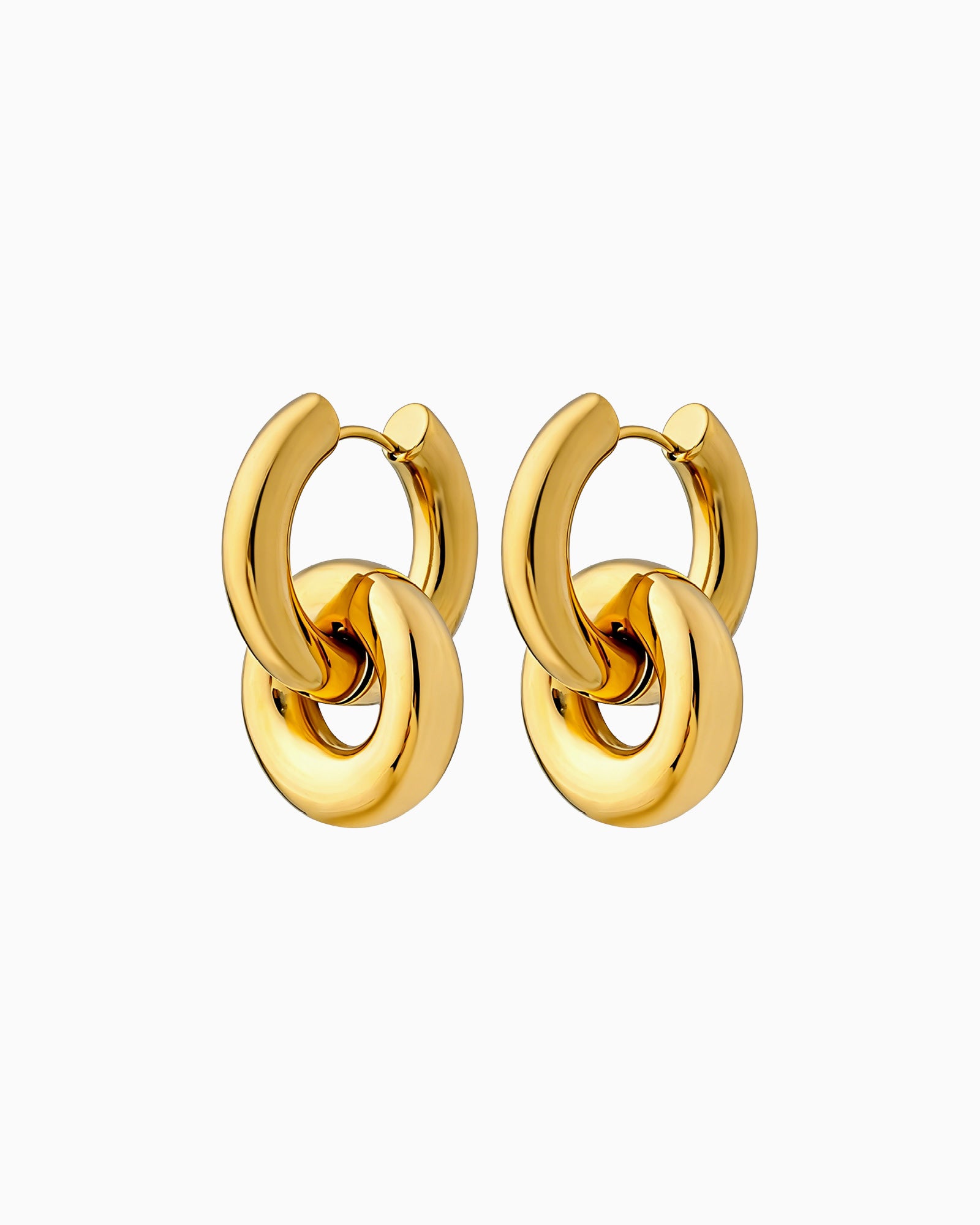 Muse Gold Double Circle Hoop Earrings