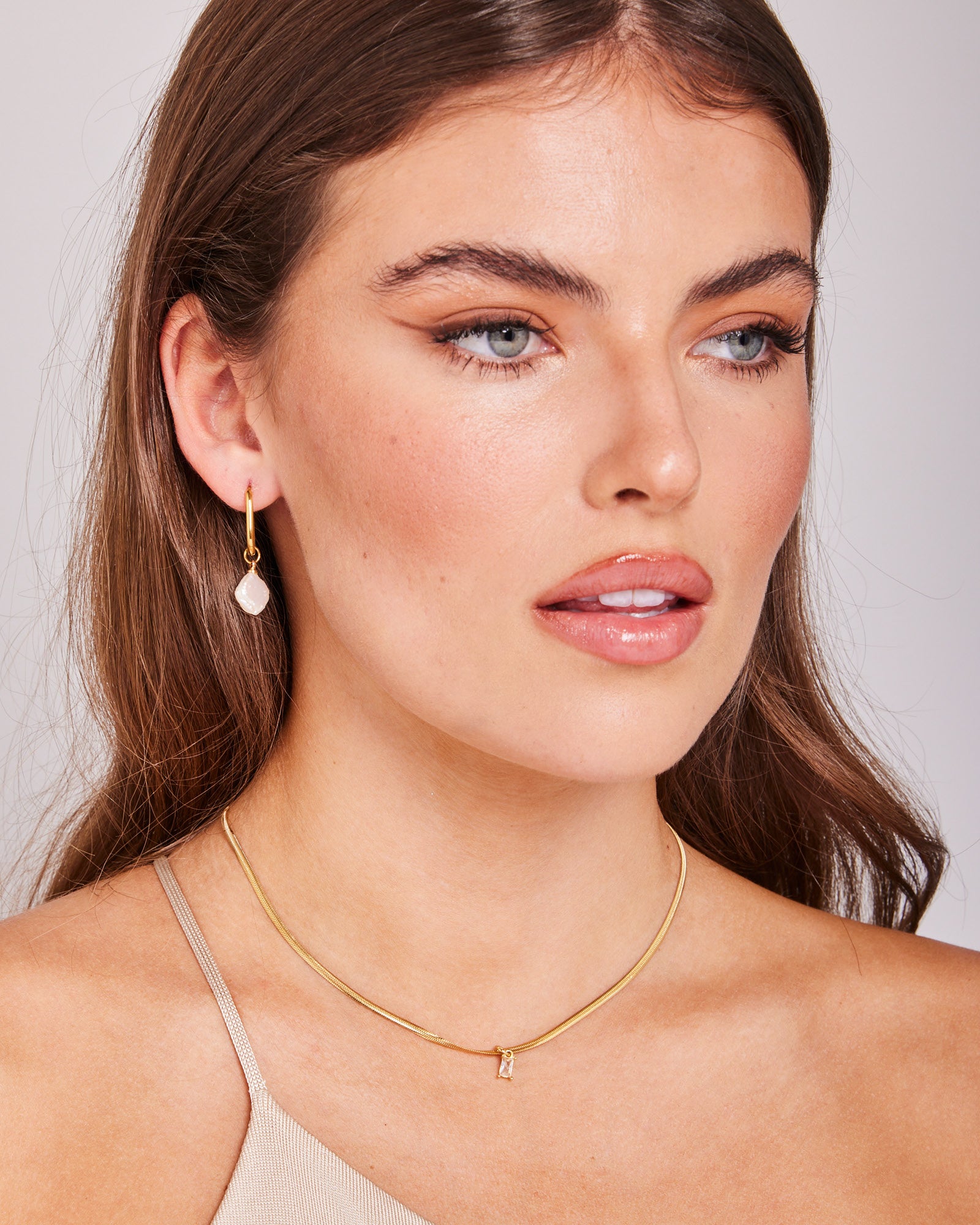 Aurora Luxe Herringbone & Cubic Zirconia pendant Necklace | Zoe Olivia Jewellery Australia