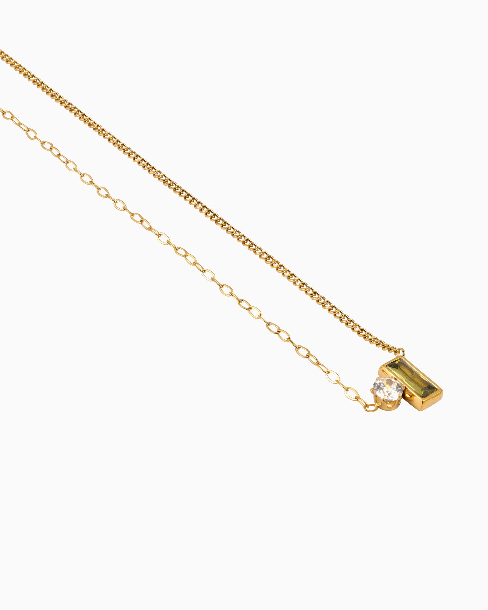 Aurora Modern Dual Stone Necklace
