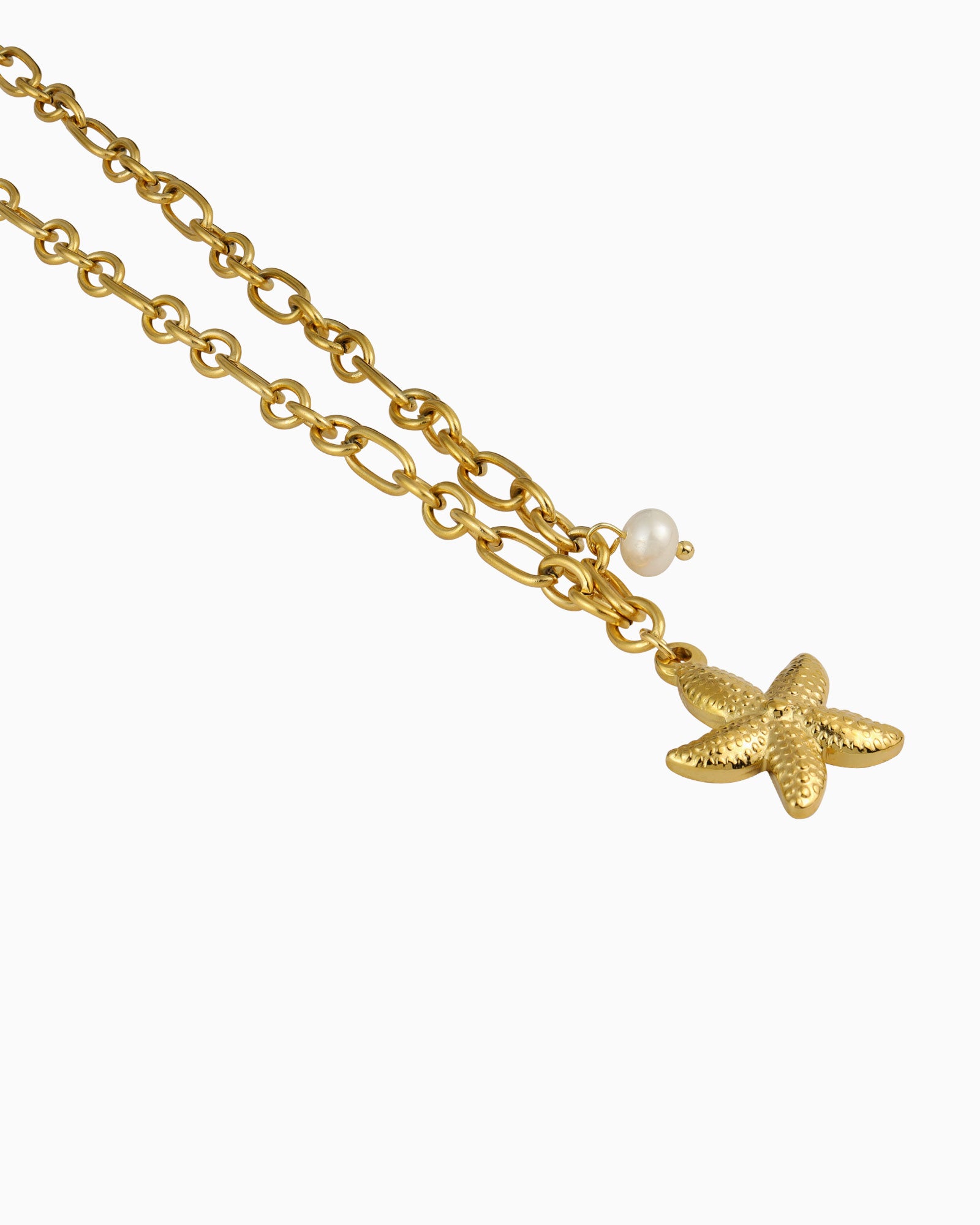 Drift Pearl and Star Link Necklace