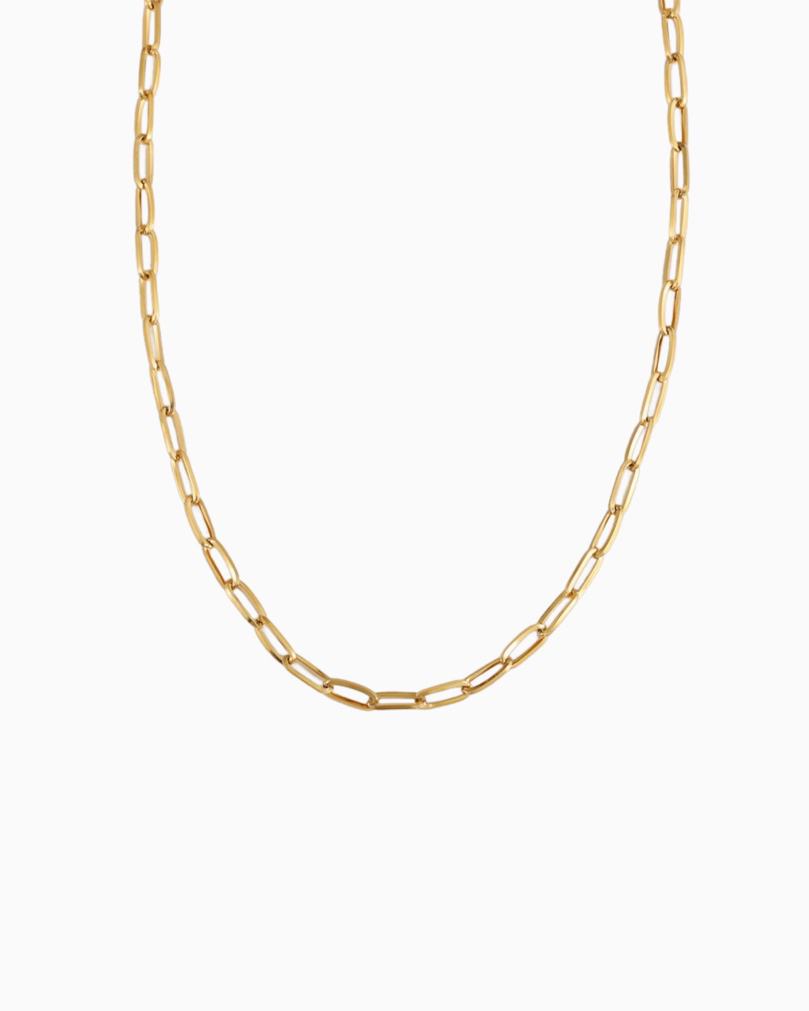Essentials Gold Mini Paper Link Necklace