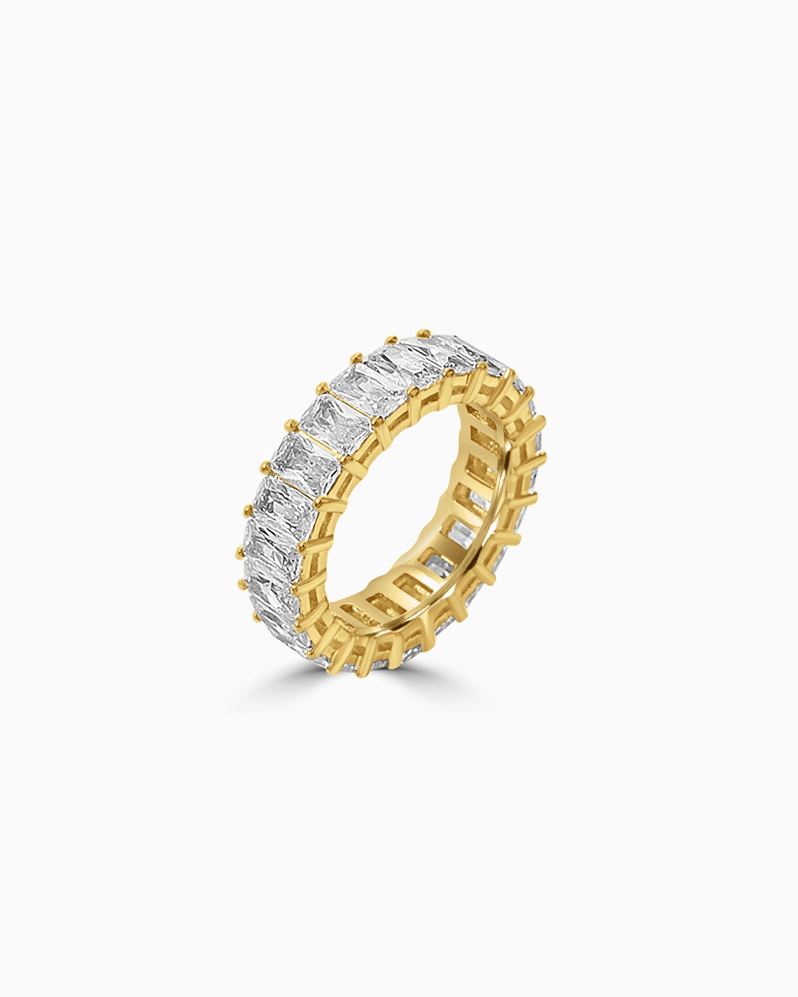 Classic Emerald Eternity Band with Cubic Zirconia