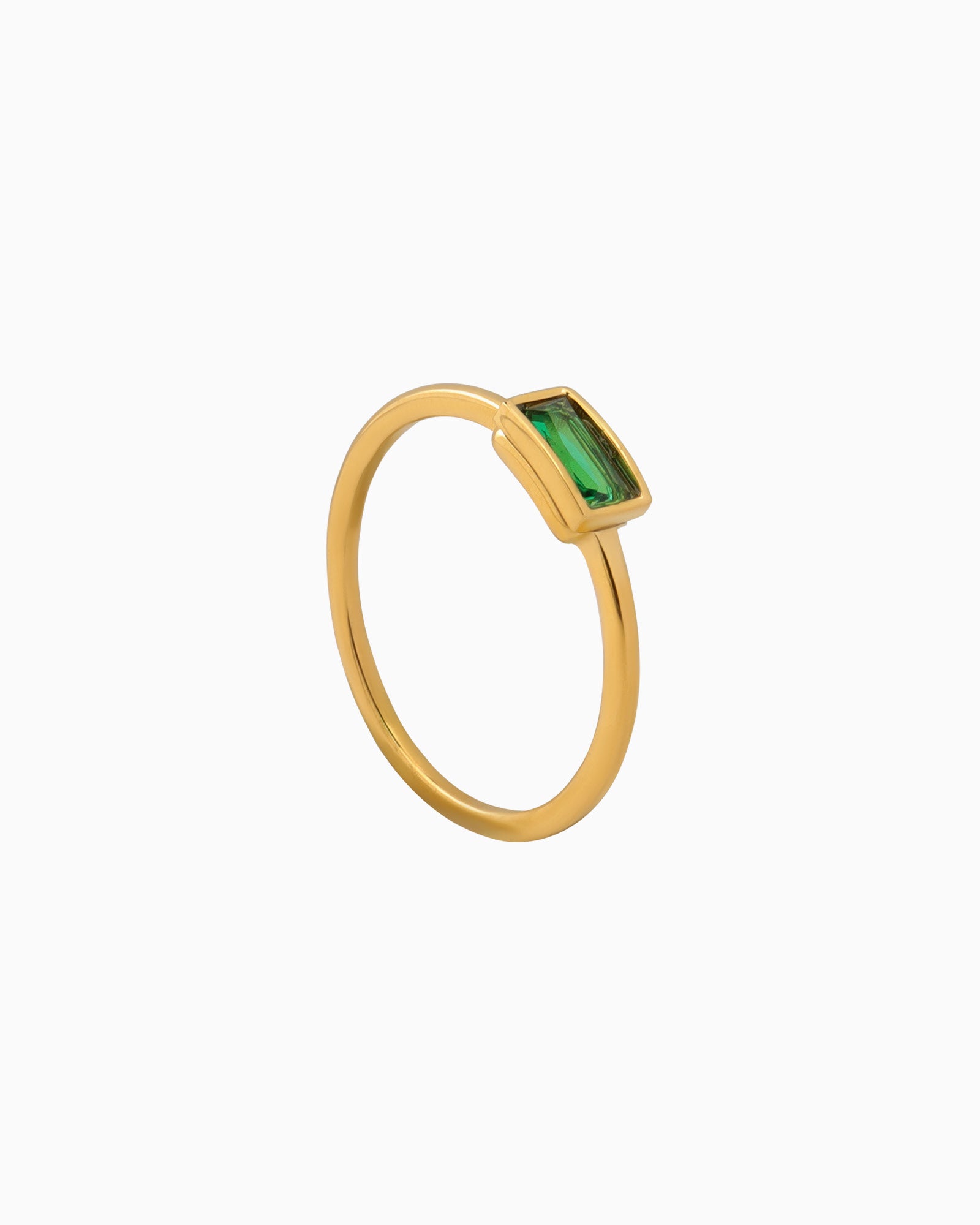 Green & Gold Ring Stack Set