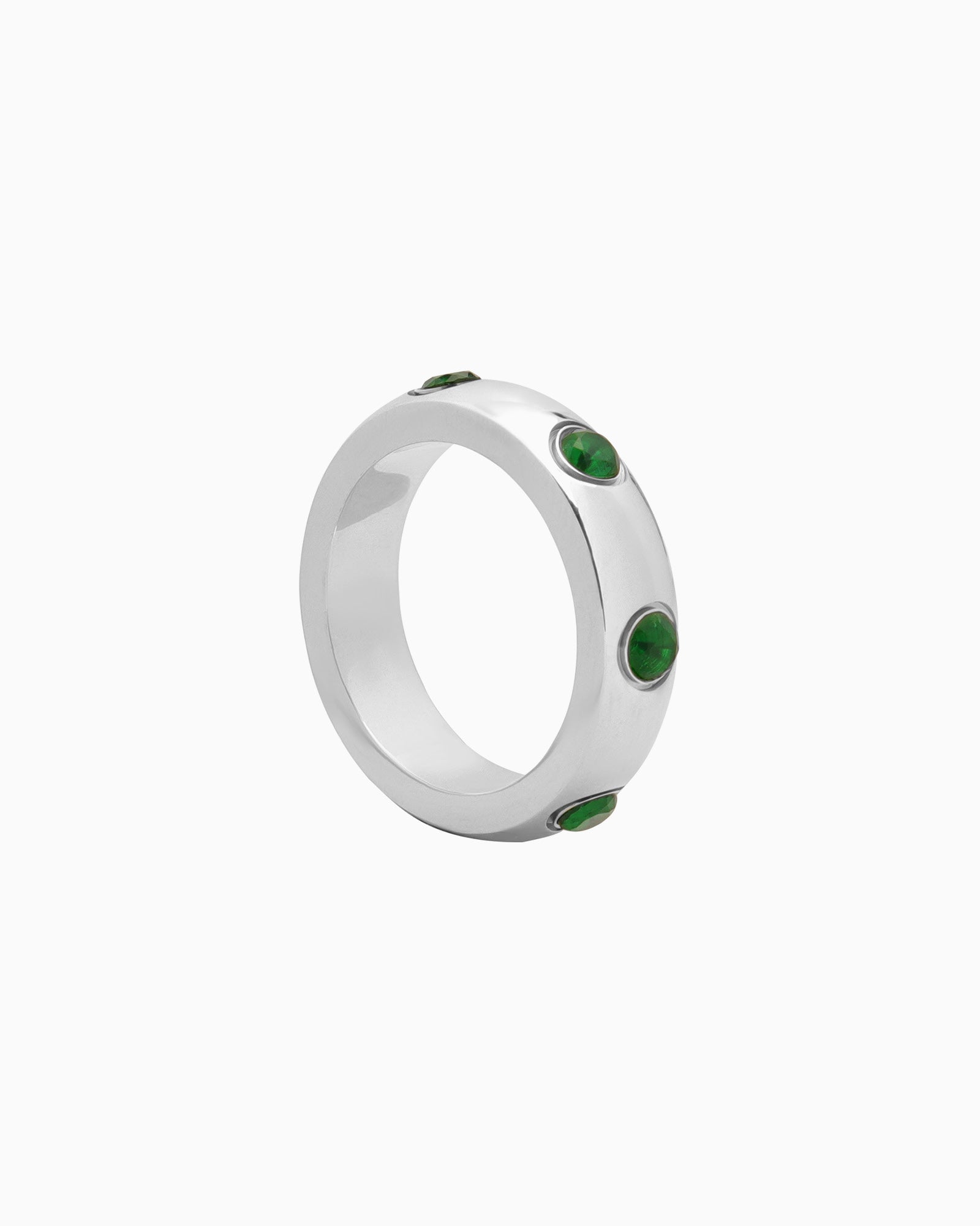 Aurora Thick Band Round Cubic Zirconia Ring
