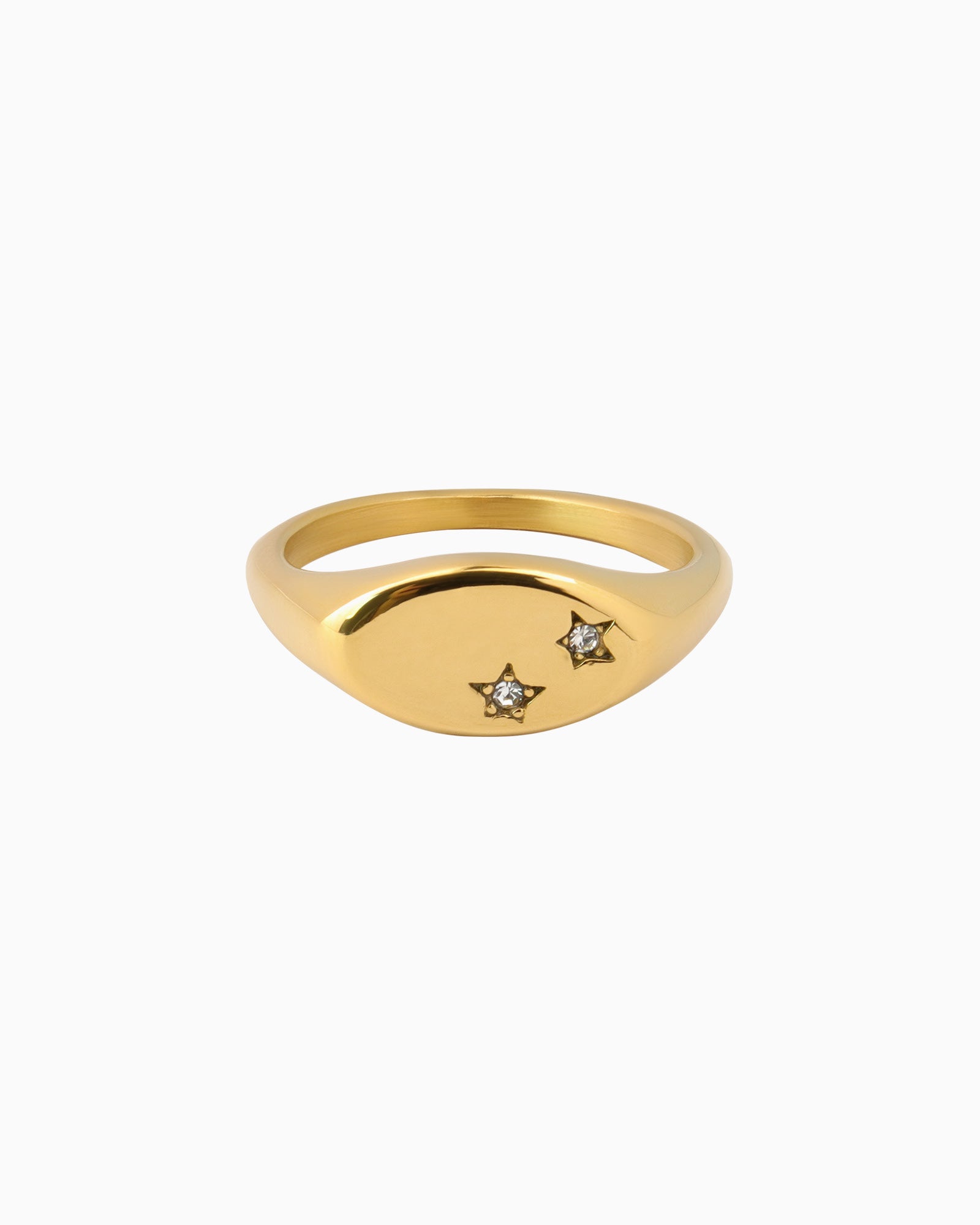 Stars Mini Signet Ring with Cubic Zirconia Stars | Zoe Olivia Jewellery Australia