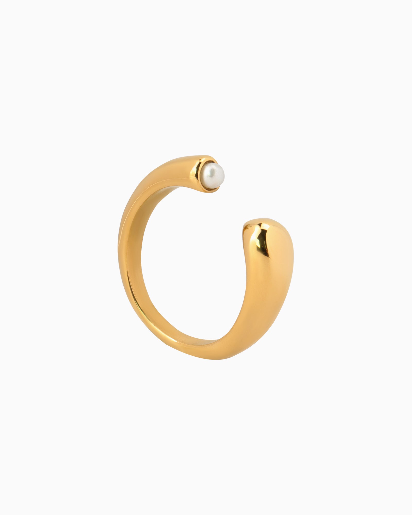Opaline Open Tapered Ring with Pearl | Zoe Olivia Jewellery Australia