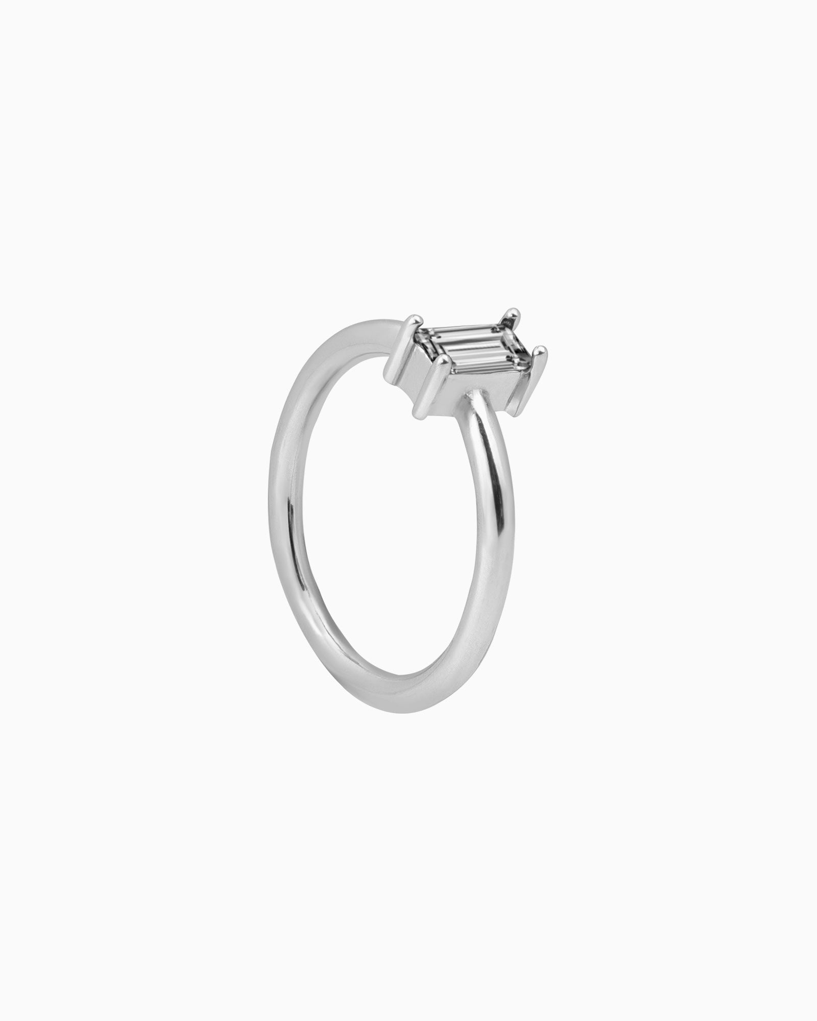 Aurora Solitaire Baguette Cubic Zirconia Ring
