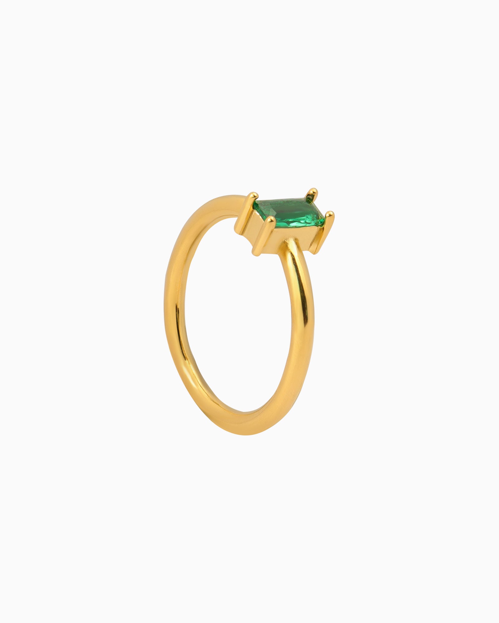 Aurora Solitaire Baguette Cubic Zirconia Ring