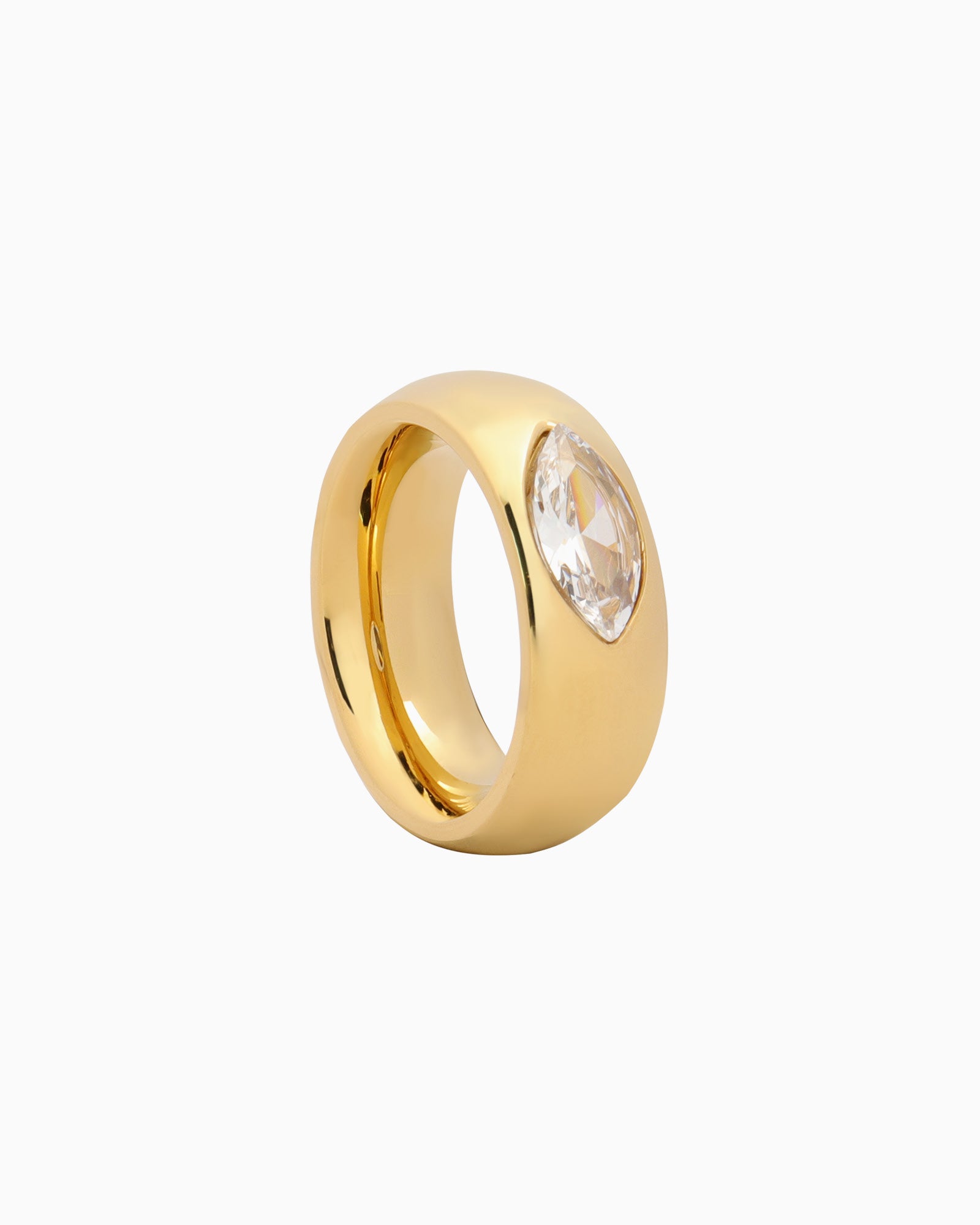 Classic Thick Smooth Cubic Zirconia Ring