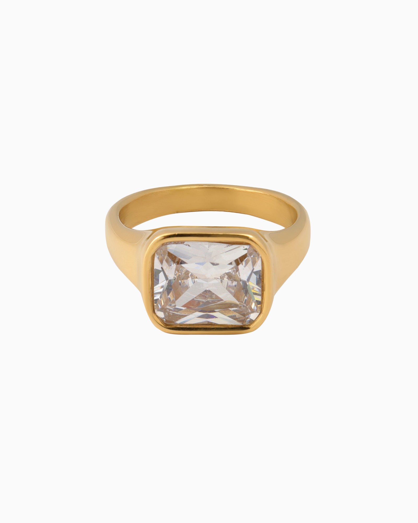 Aurora Square Cubic Zirconia Signet Ring