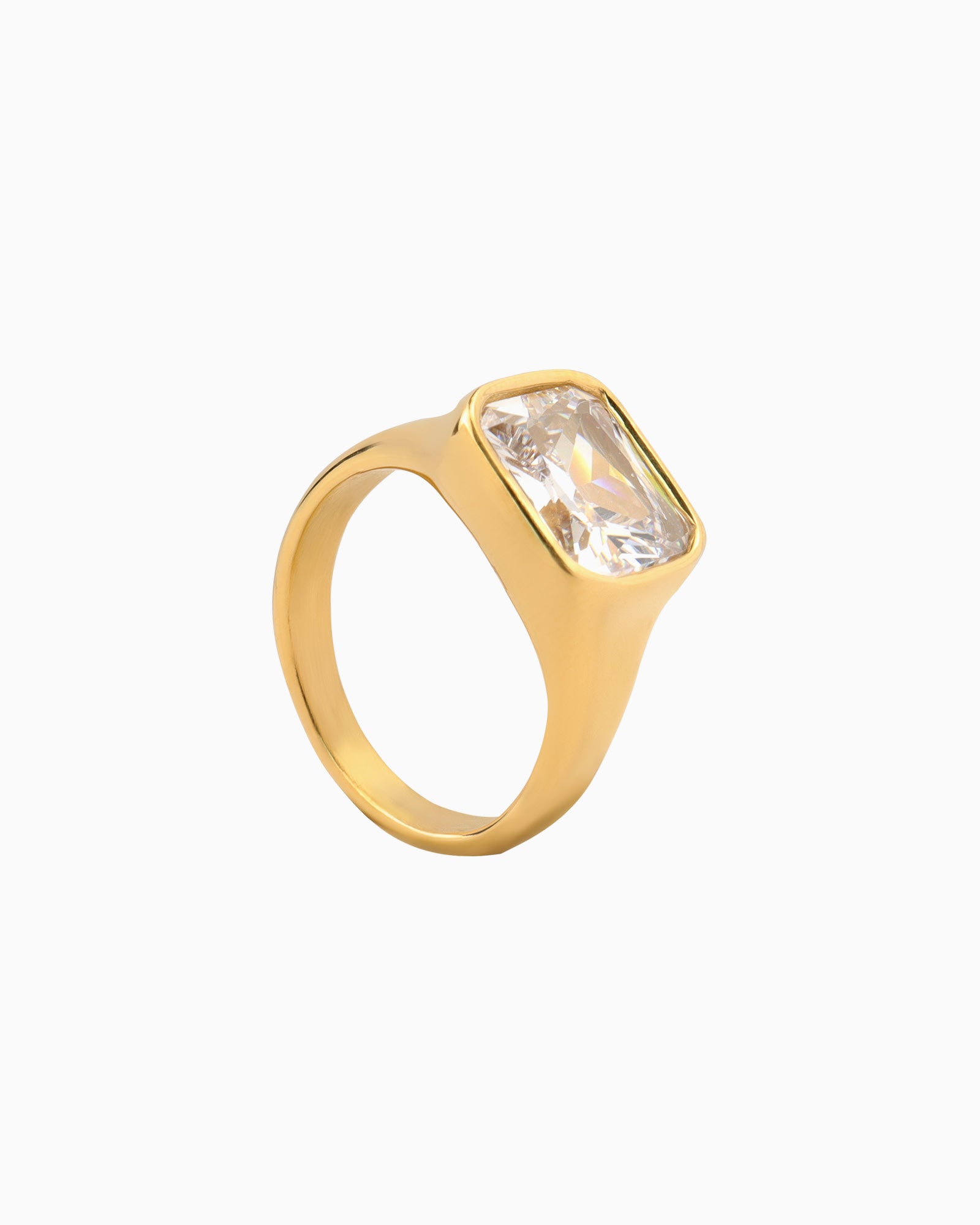 Aurora Square Cubic Zirconia Signet Ring